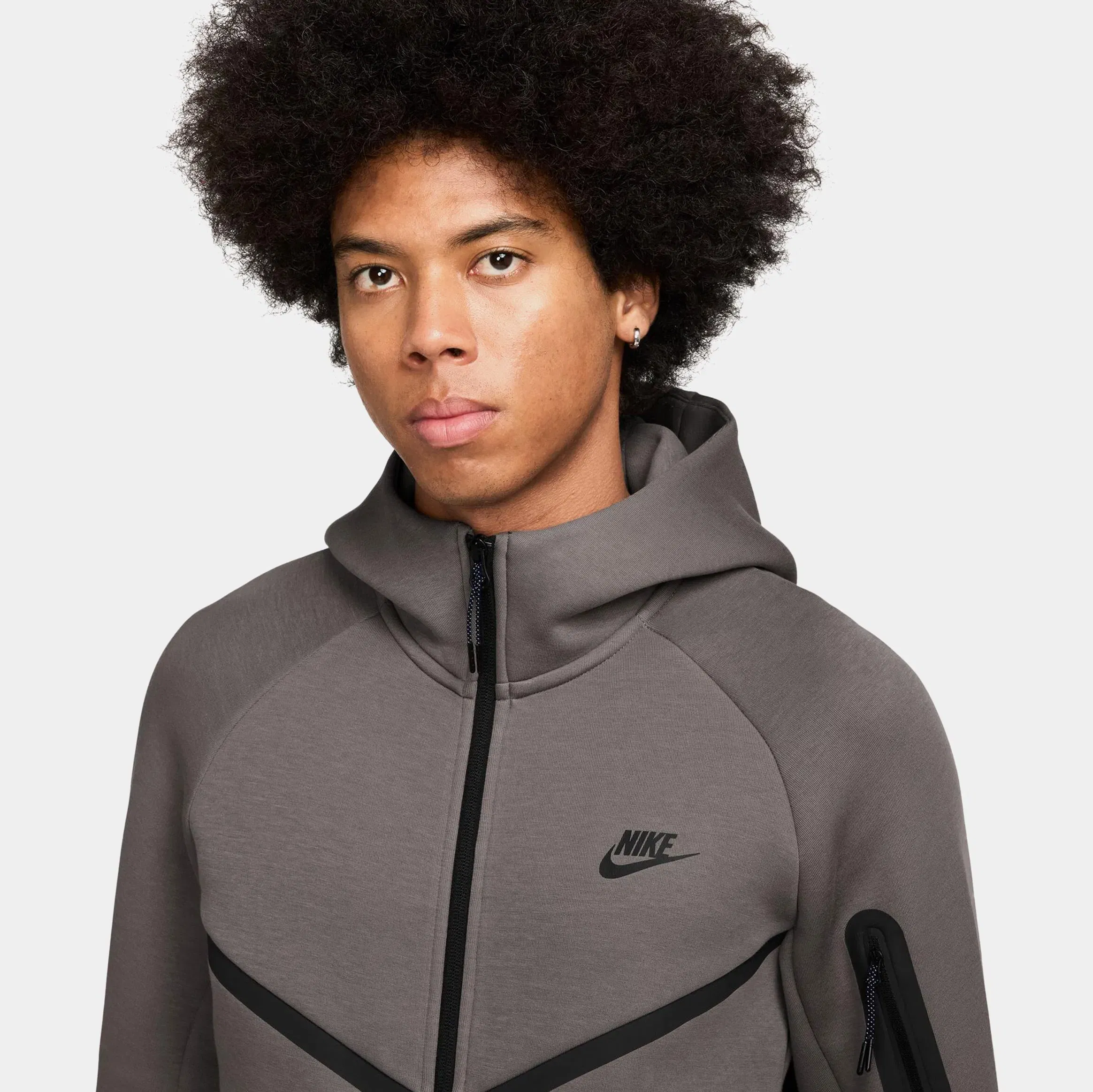 Nike Tech Fleece Windrunner Full Zip Mens Jacket (Cave Stone/Black)