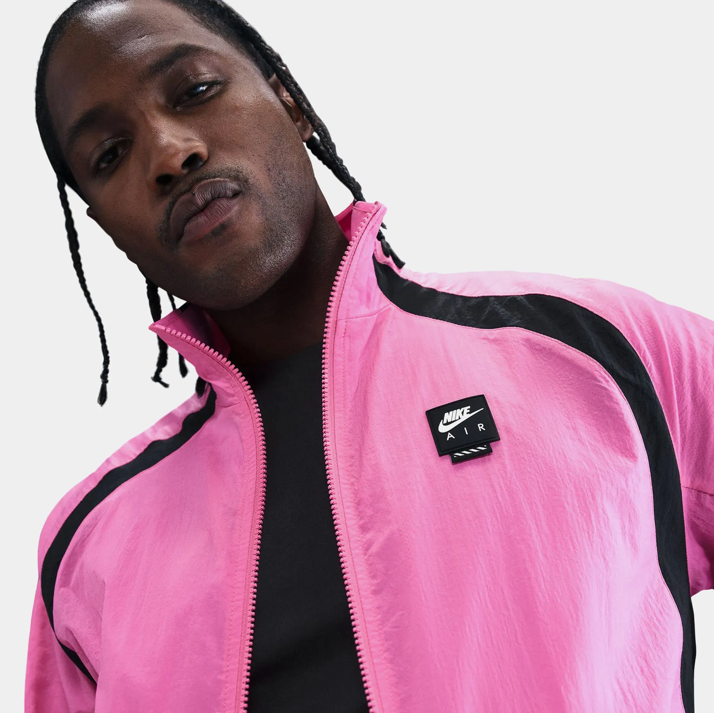 Nike Air Woven Track Mens Jacket (Black/Pink/Black)