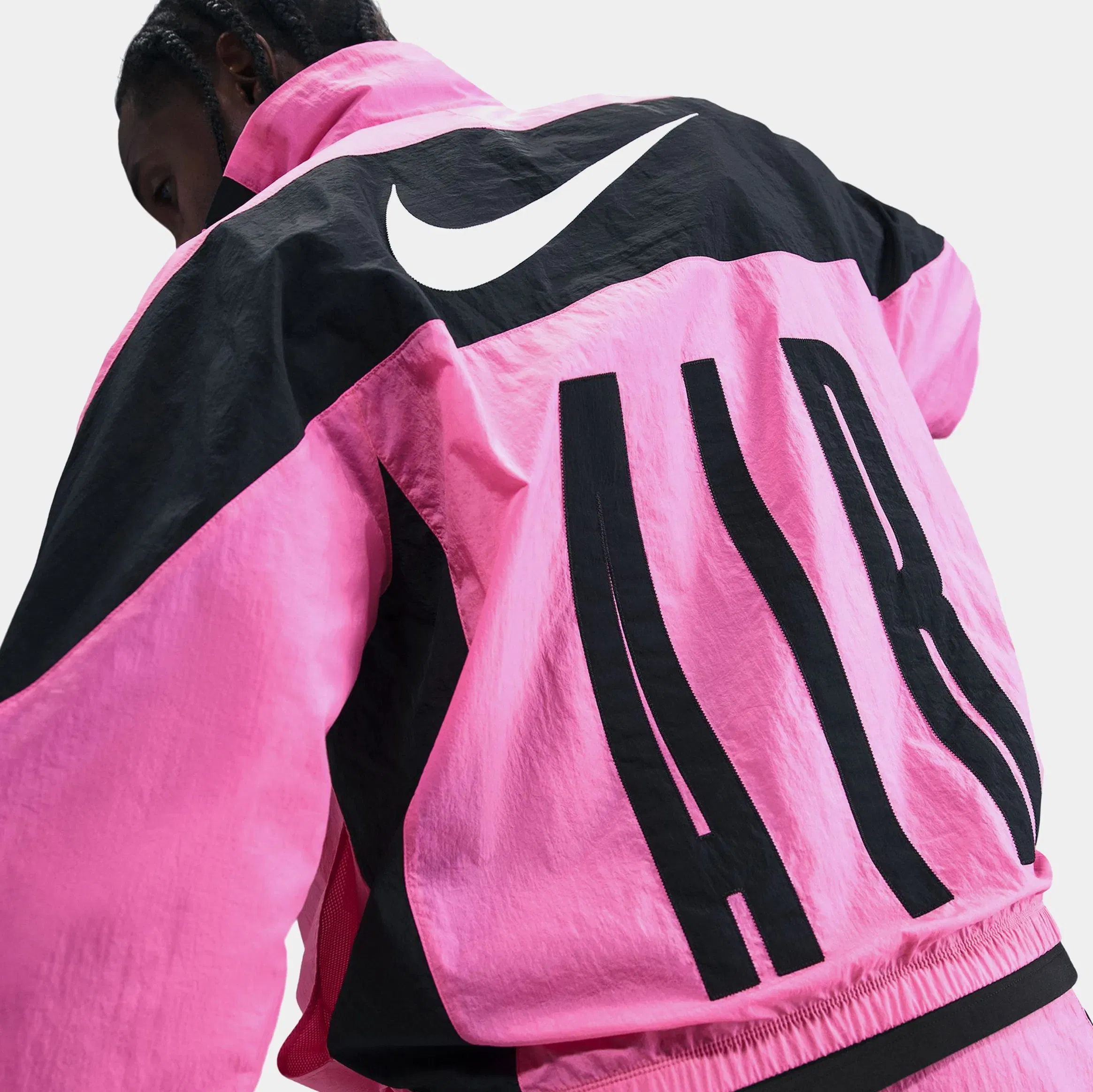 Nike Air Woven Track Mens Jacket (Black/Pink/Black)