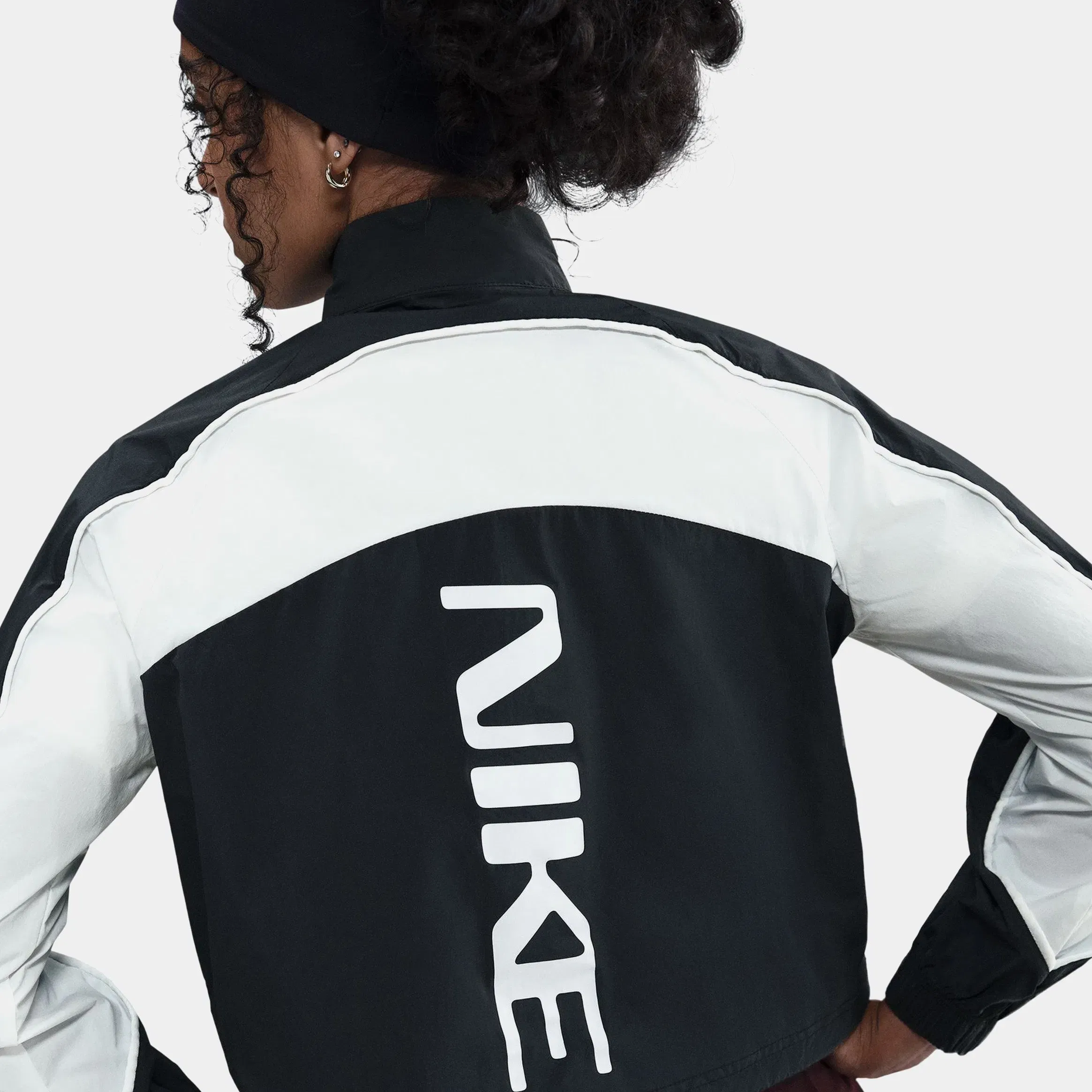 Nike NSW 1/4 Zip Tracksuit Grade School Jacket (Black/White/White/White)