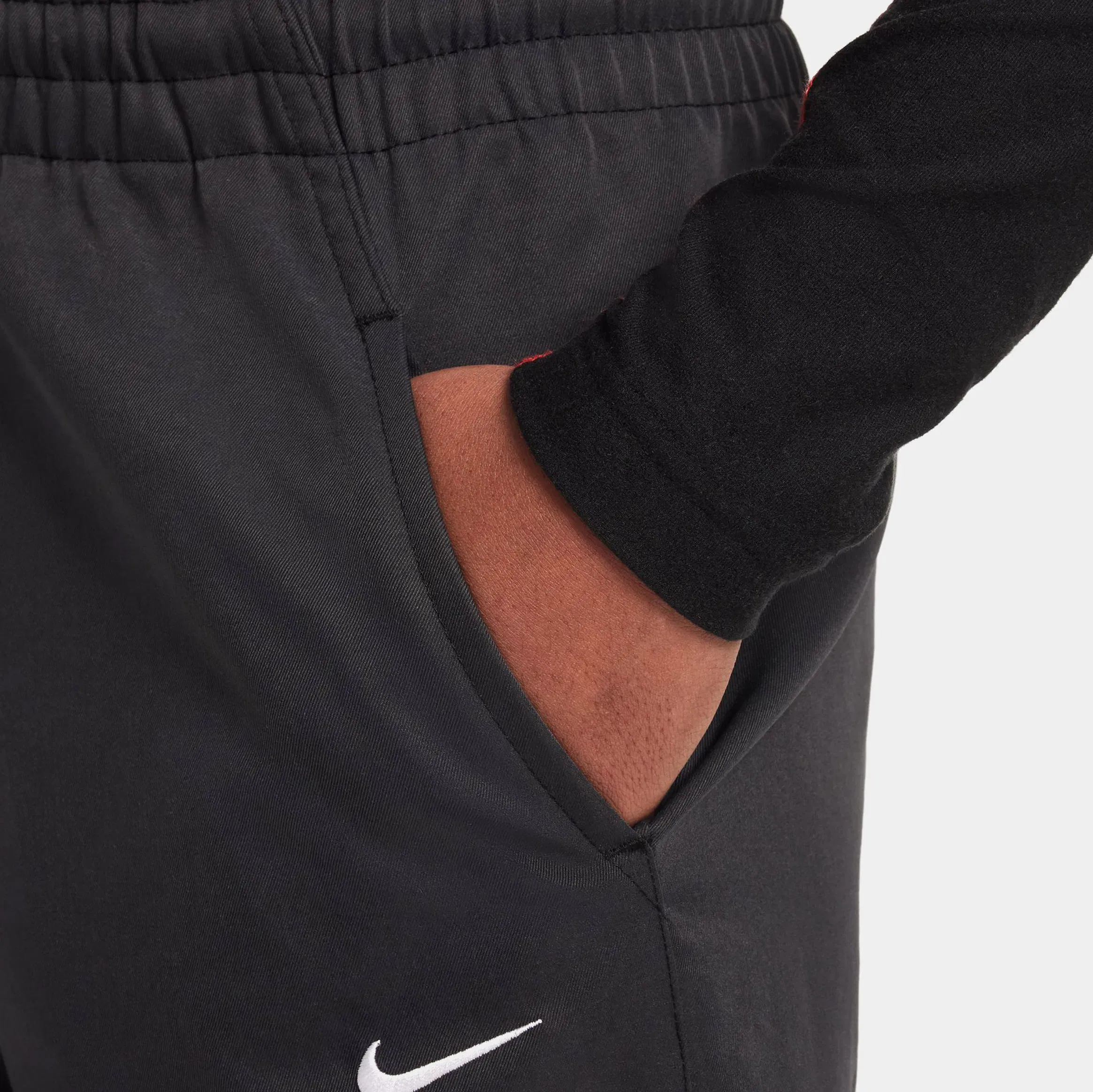 Nike NSW Woven Wide Leg Grade School Pants (Black/White)