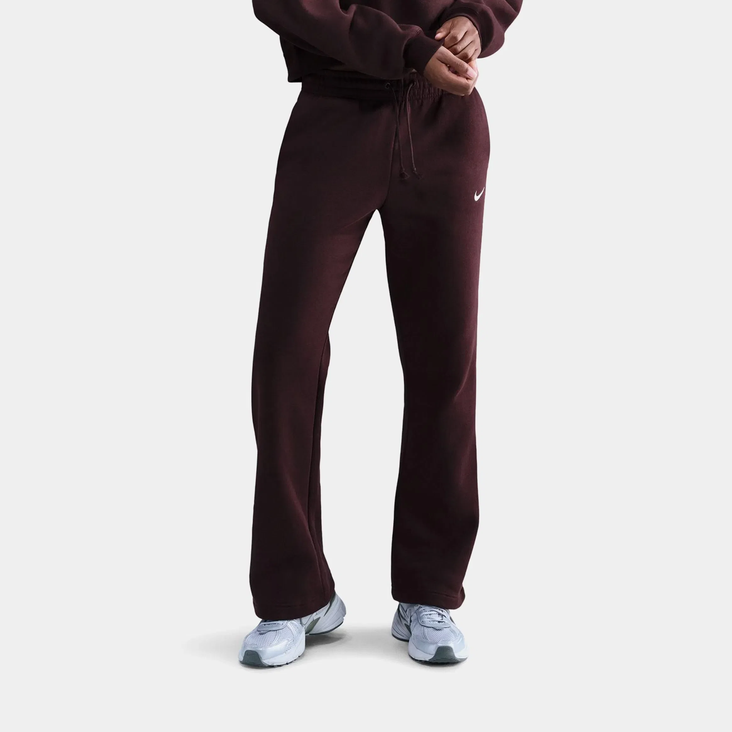 Nike NSW Phoenix Fleece Mid-Rise Open-Hem Womens Pants (Fauna Brown/Sail)