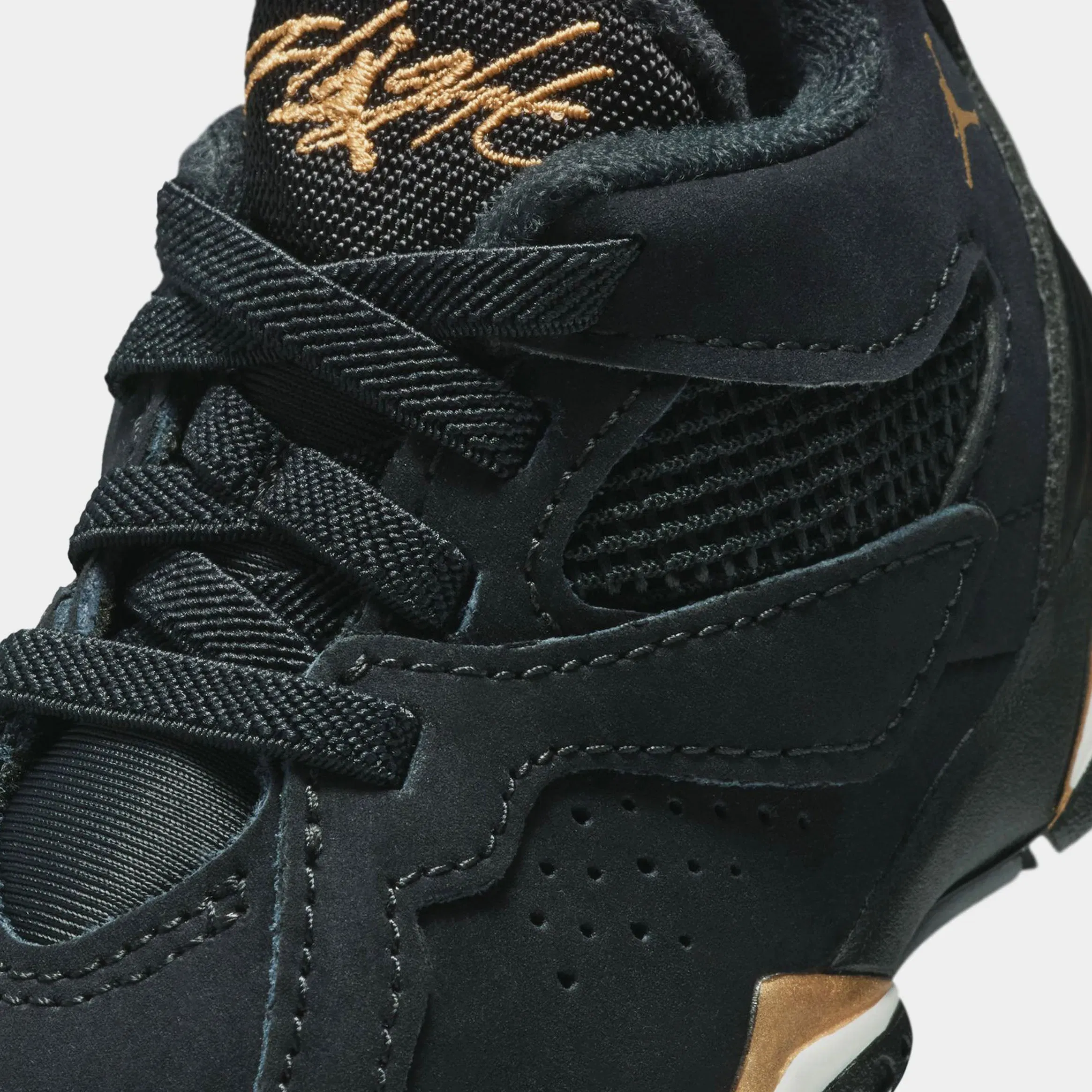 Air Jordan MVP 92 Infant Toddler Basketball Shoes ( Black/Metallic Gold/Sail)