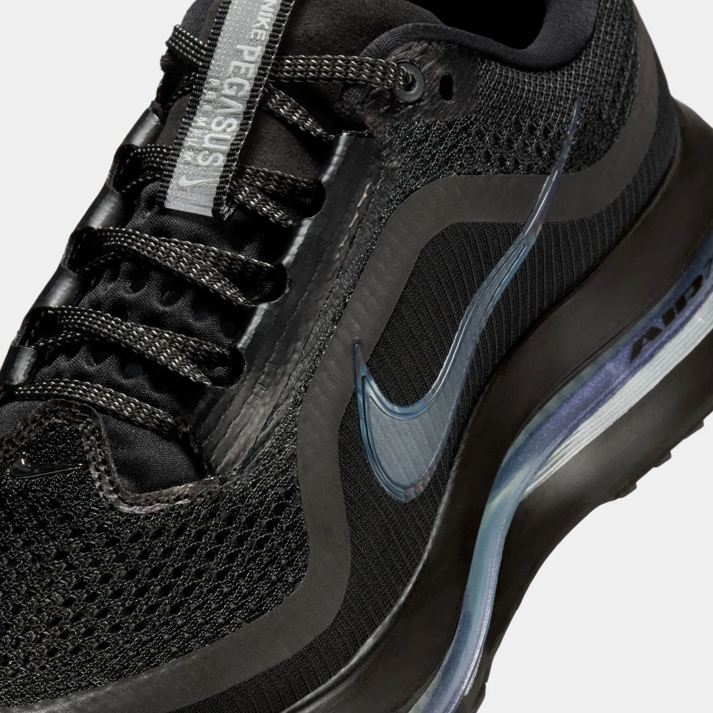 Nike Pegasus Premium Womens Running Shoes (Black/Black/Metallic Silver)