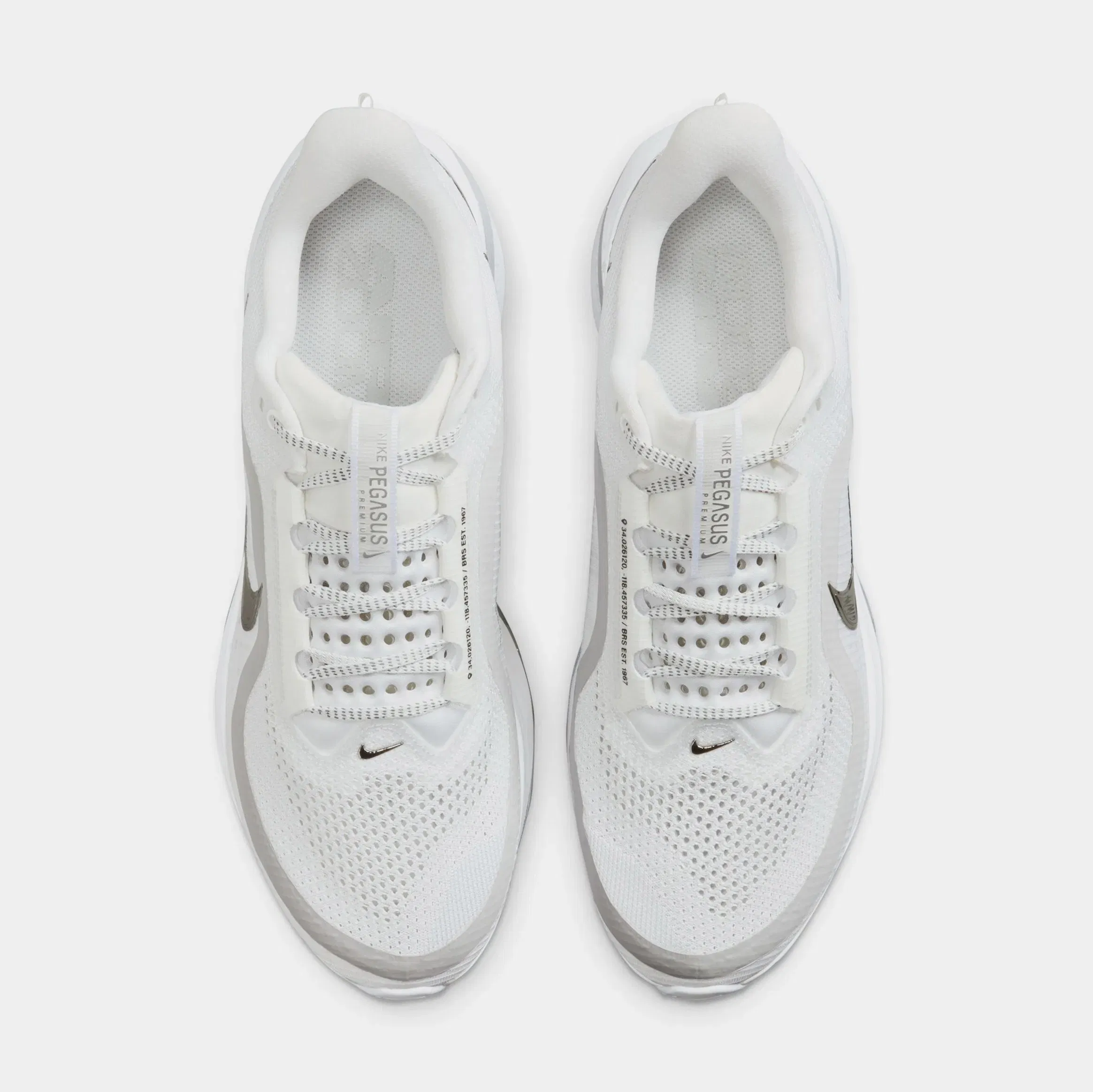 Nike Pegasus Premium Mens Running Shoes (White/Metallic Silver/Metallic Silver)