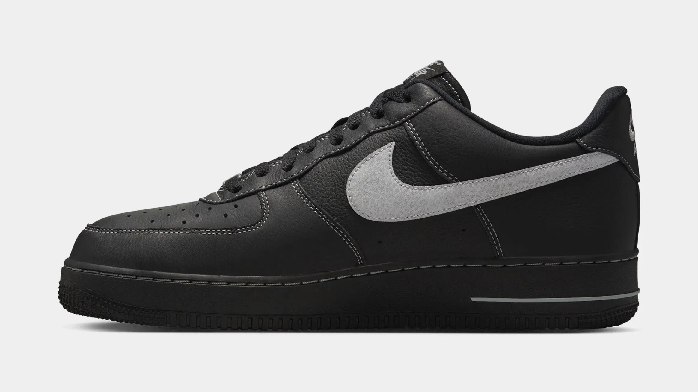 Nike Air Force 1 07 Mens Lifestyle Shoes (Black/Wolf Grey/Black/Black)