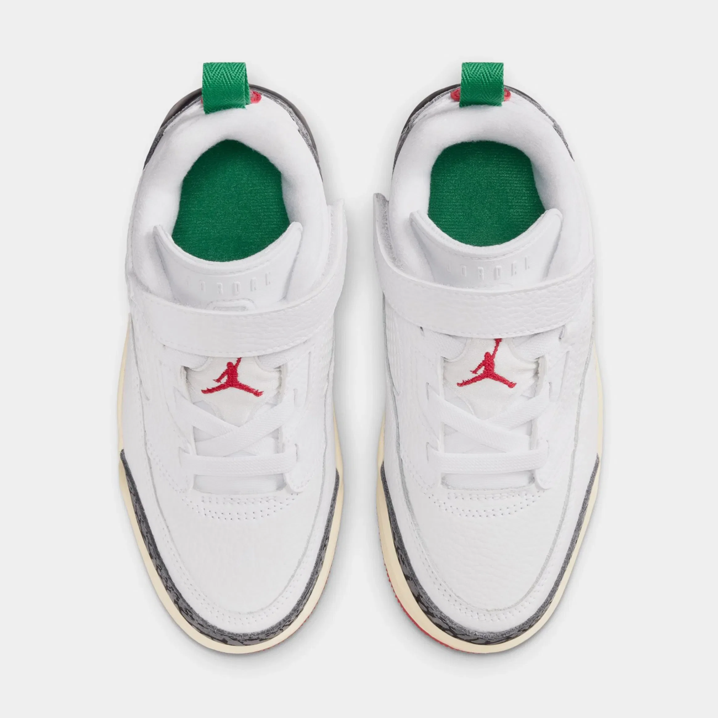 Air Jordan Spizike Low Do The Right Thing Preschool Basketball Shoes (White/Varsity Red/Coconut Milk/Black)