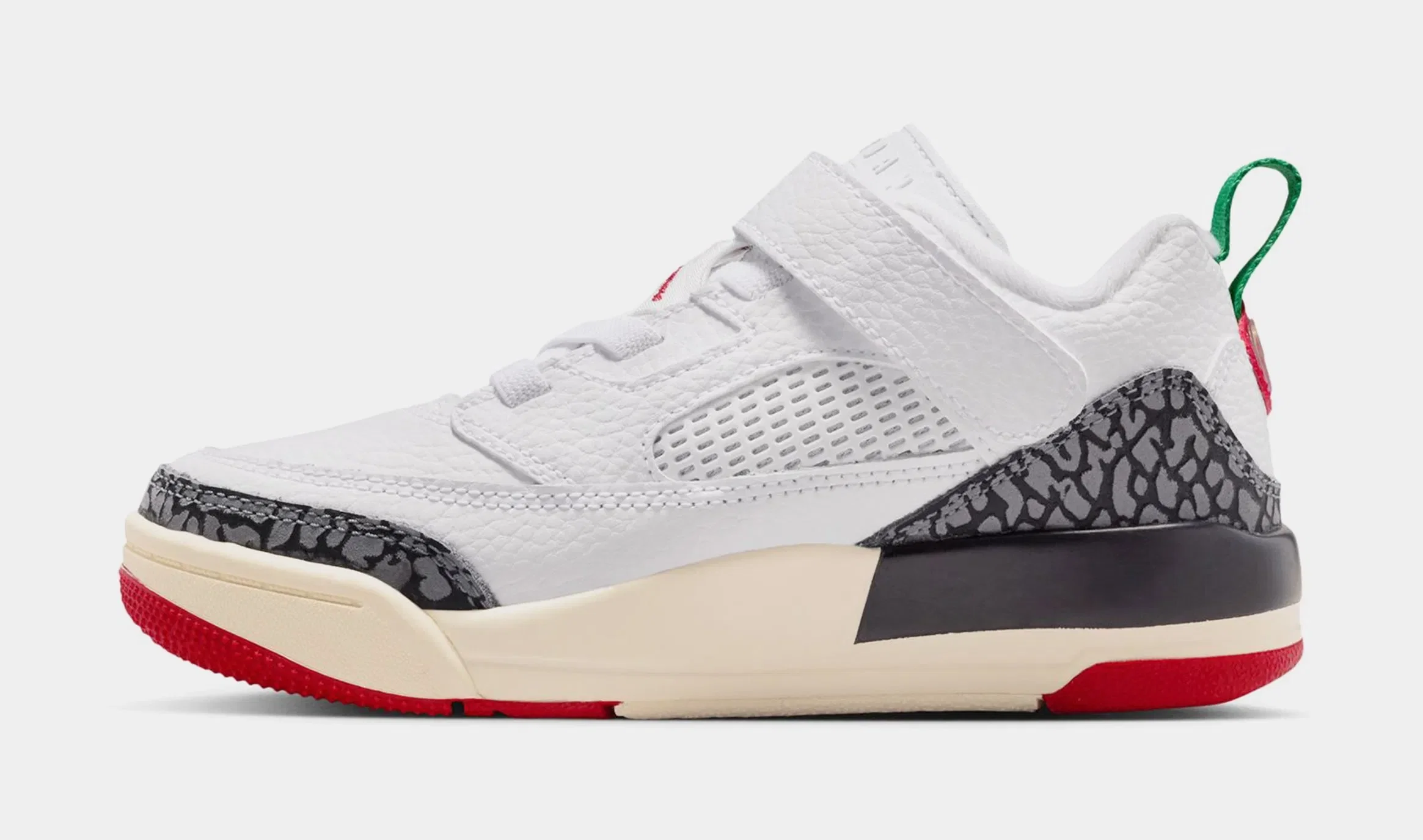 Air Jordan Spizike Low Do The Right Thing Preschool Basketball Shoes (White/Varsity Red/Coconut Milk/Black)