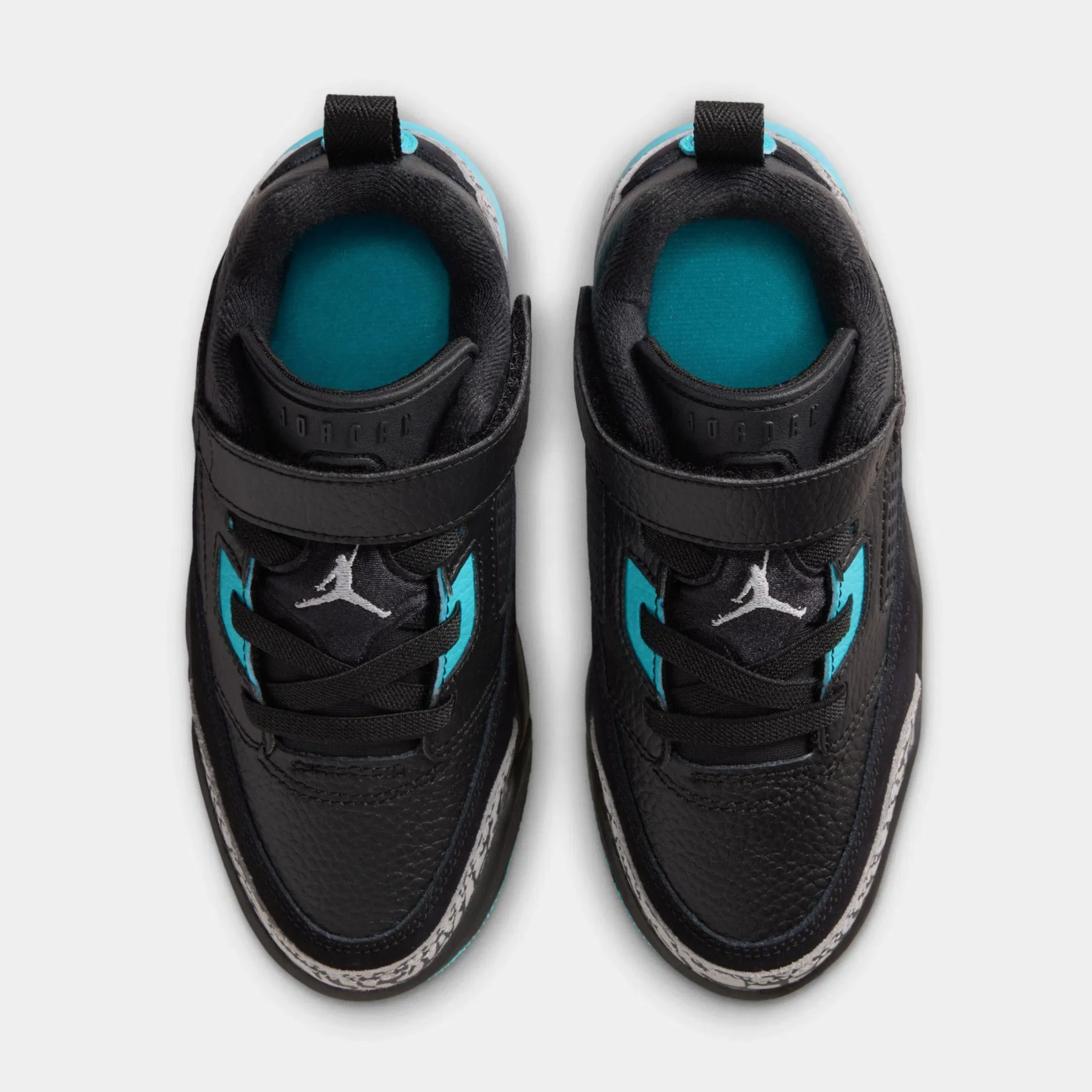 Air Jordan Spizike Low Preschool Baketball Shoes (Black/Wolf Grey/Gamma Blue)
