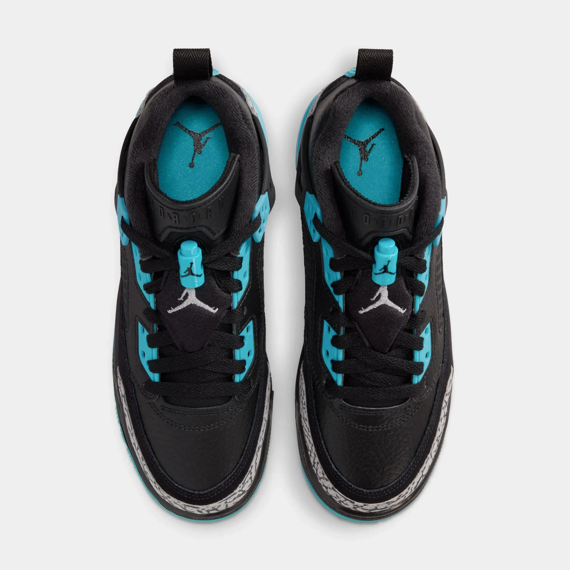 Air Jordan Spizike Low Grade School Basketball Shoes (Black/Wolf Grey/Gamma Blue)