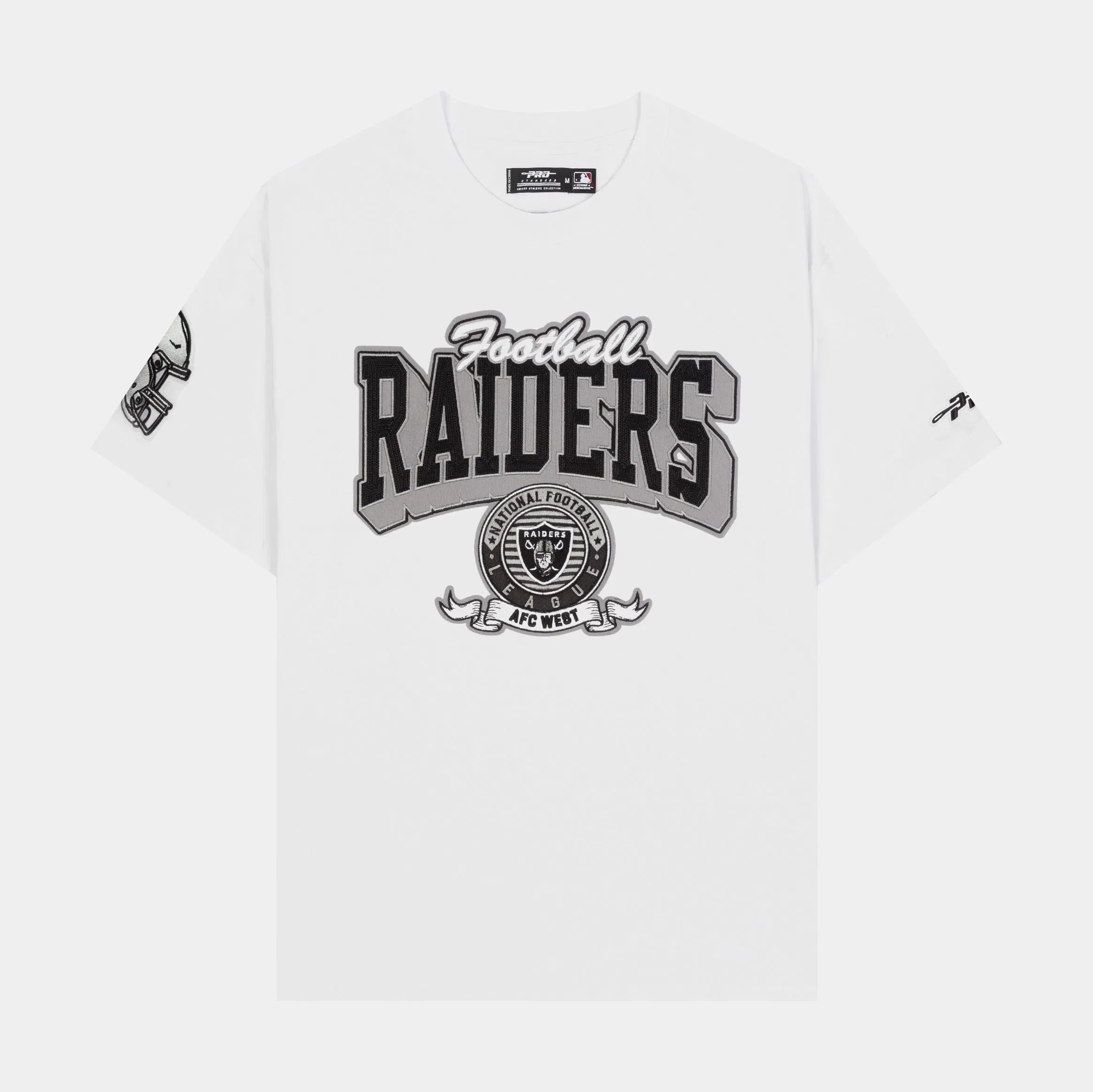 PRO STANDARD NFL Las Vegas Raiders Team Badge Mens Short Sleeve Shirt (White/Black)