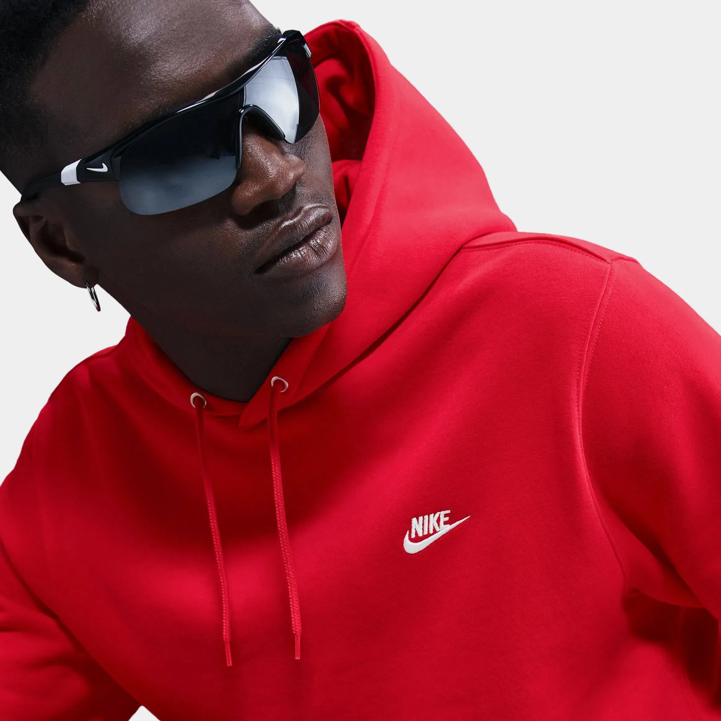 Nike Club Pullover Fleece Mens Hoodie (University Red/University Red/White)