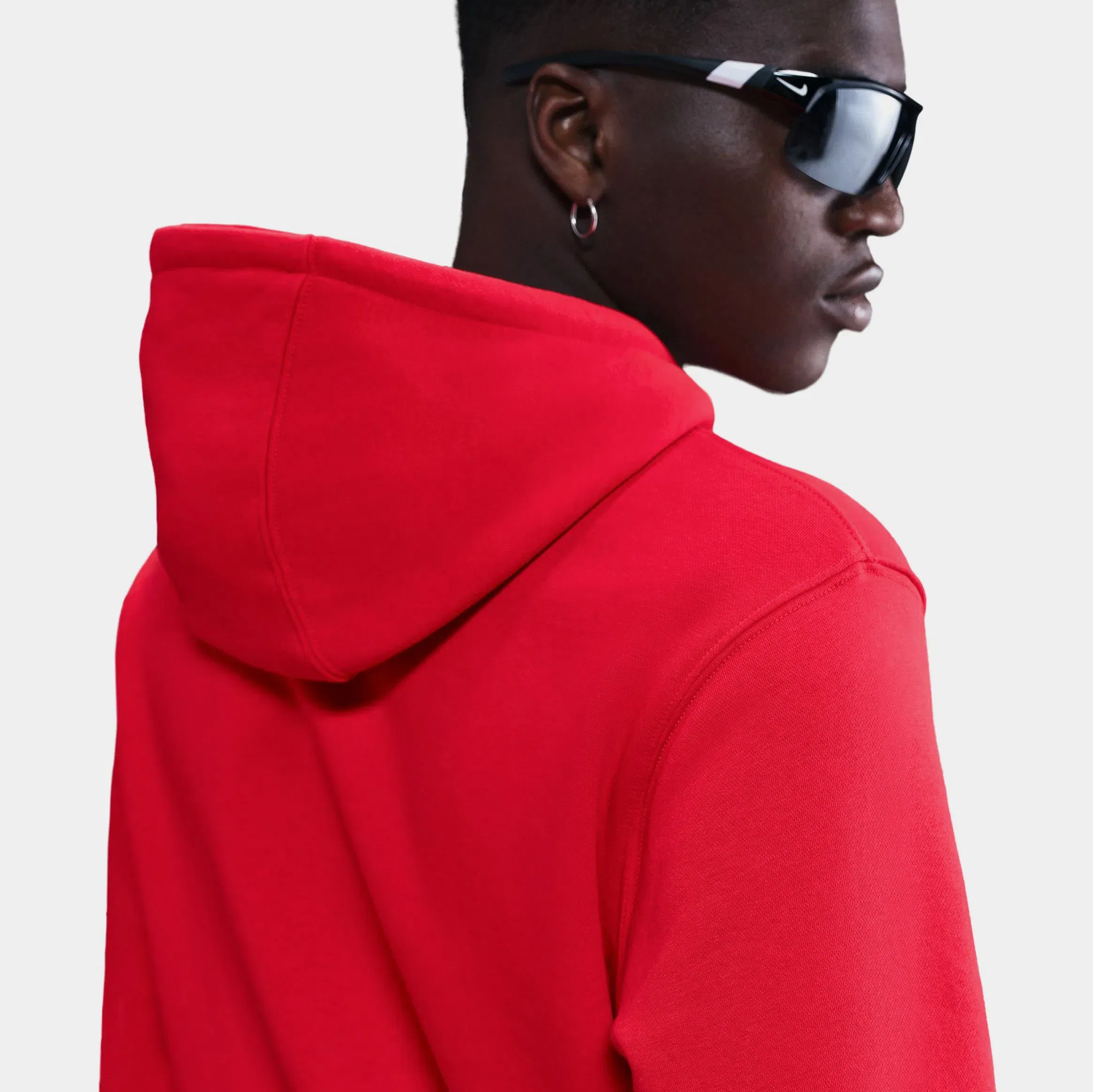 Nike Club Pullover Fleece Mens Hoodie (University Red/University Red/White)