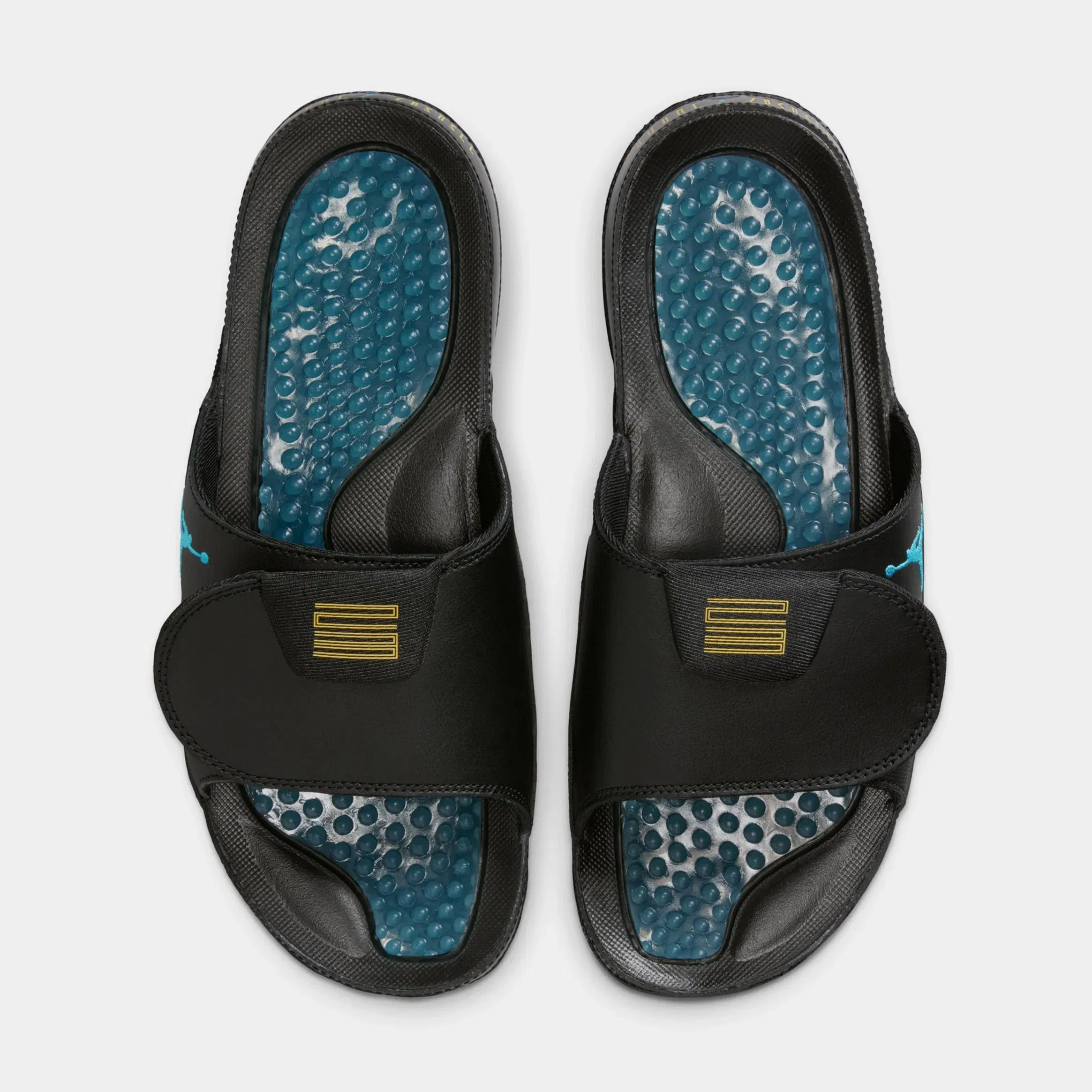Air Jordan Hydro XI Retro Slide Mens Sandals (Black/Varsity Maize/Gamma Blue)