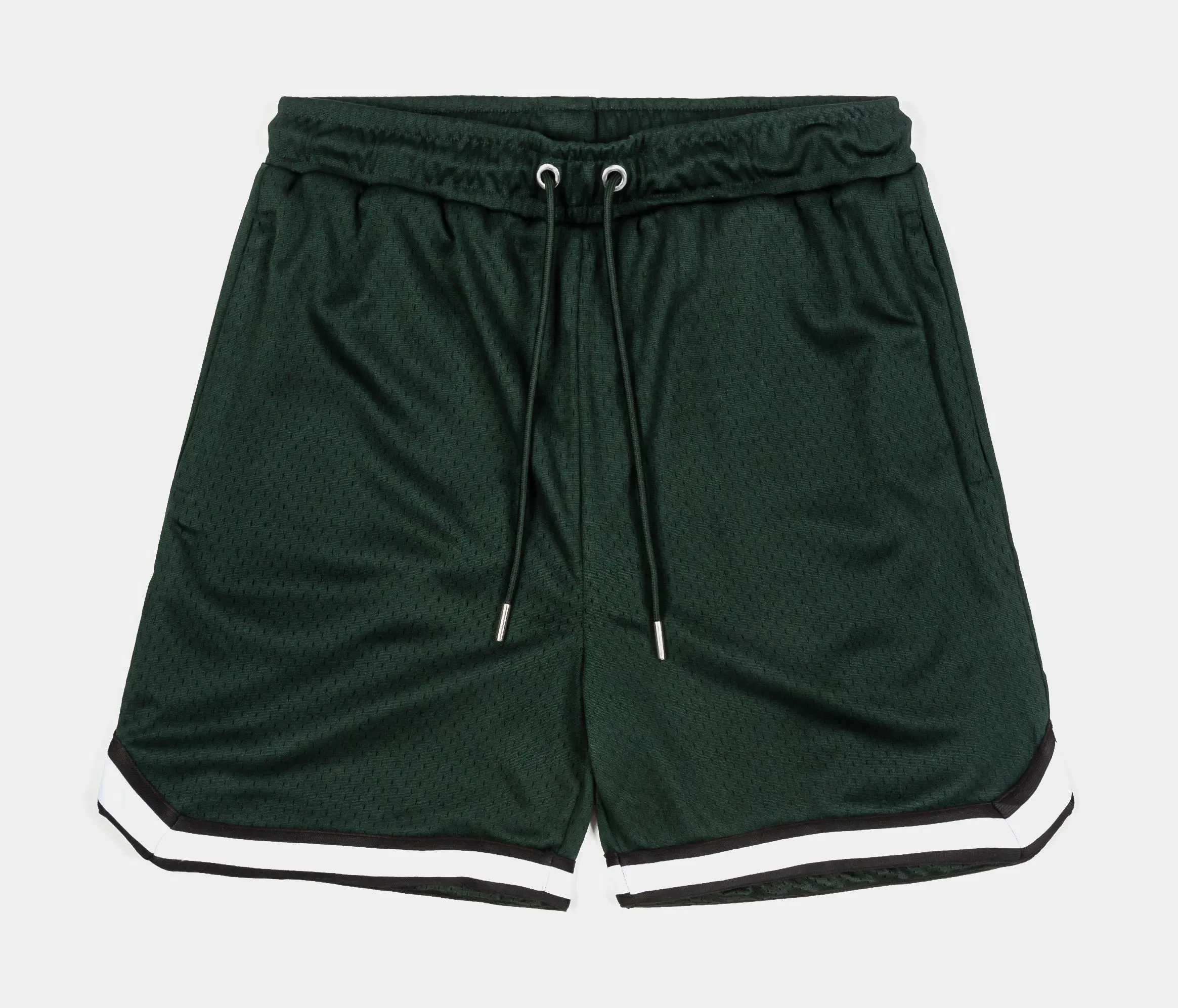 MAISON ARTICLE Basketball Stripe Mesh Mens Shorts (Green/Black)