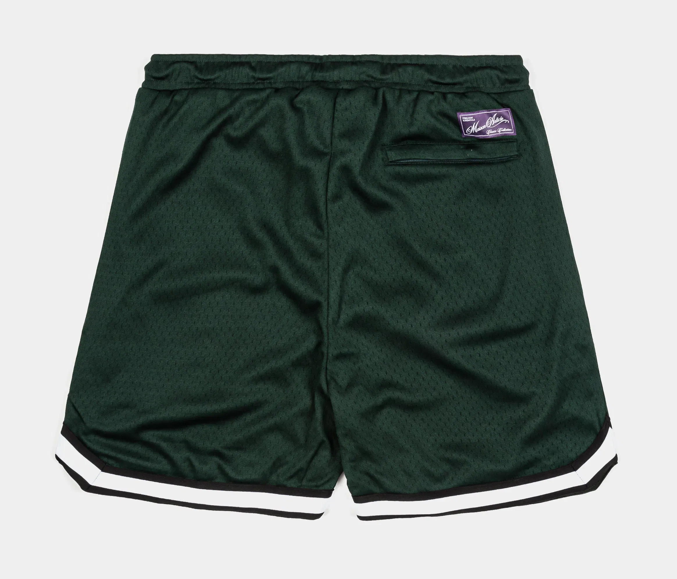 MAISON ARTICLE Basketball Stripe Mesh Mens Shorts (Green/Black)