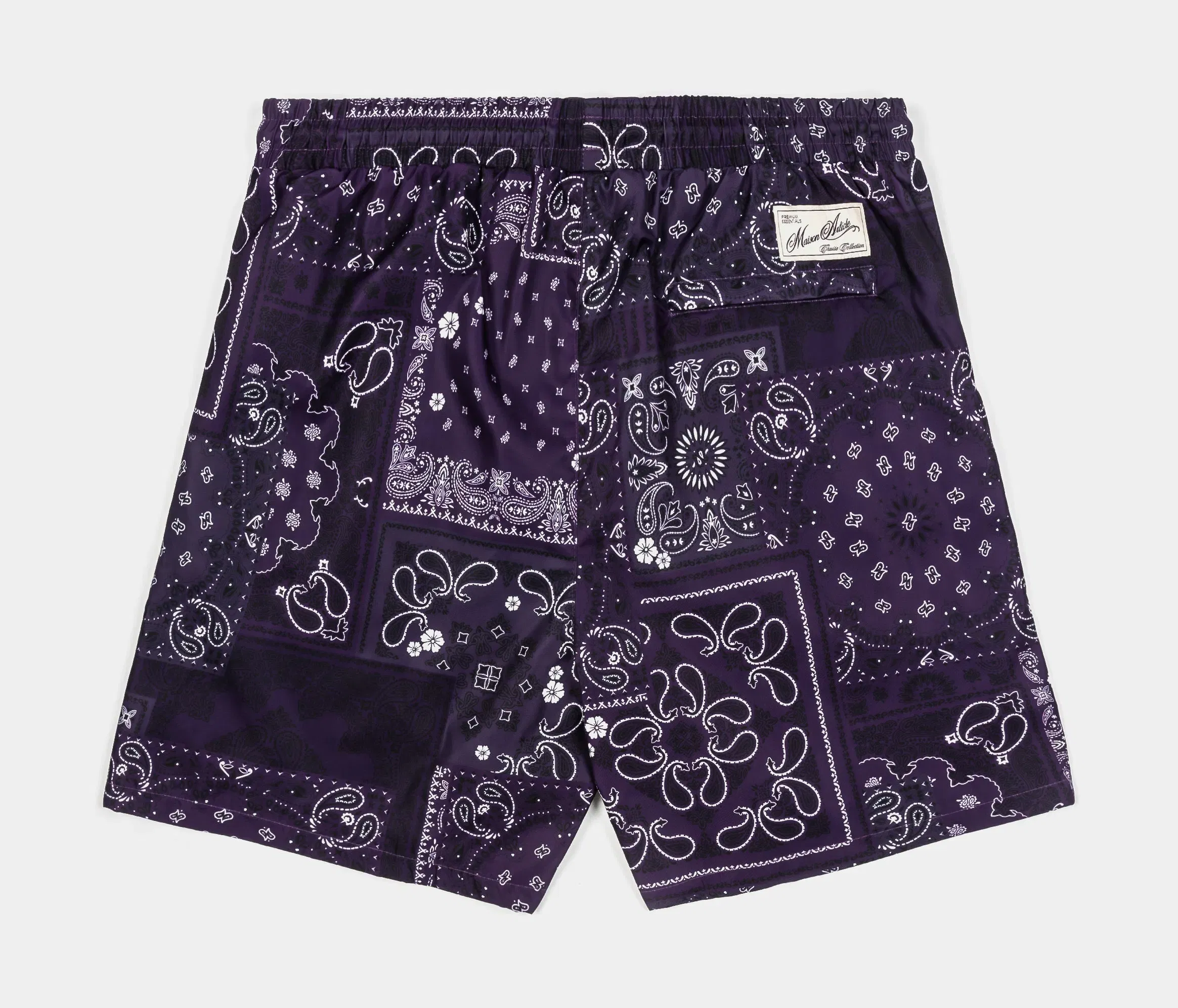 MAISON ARTICLE Paisley Tonal Hybrid Mens Shorts (Black/Purple)
