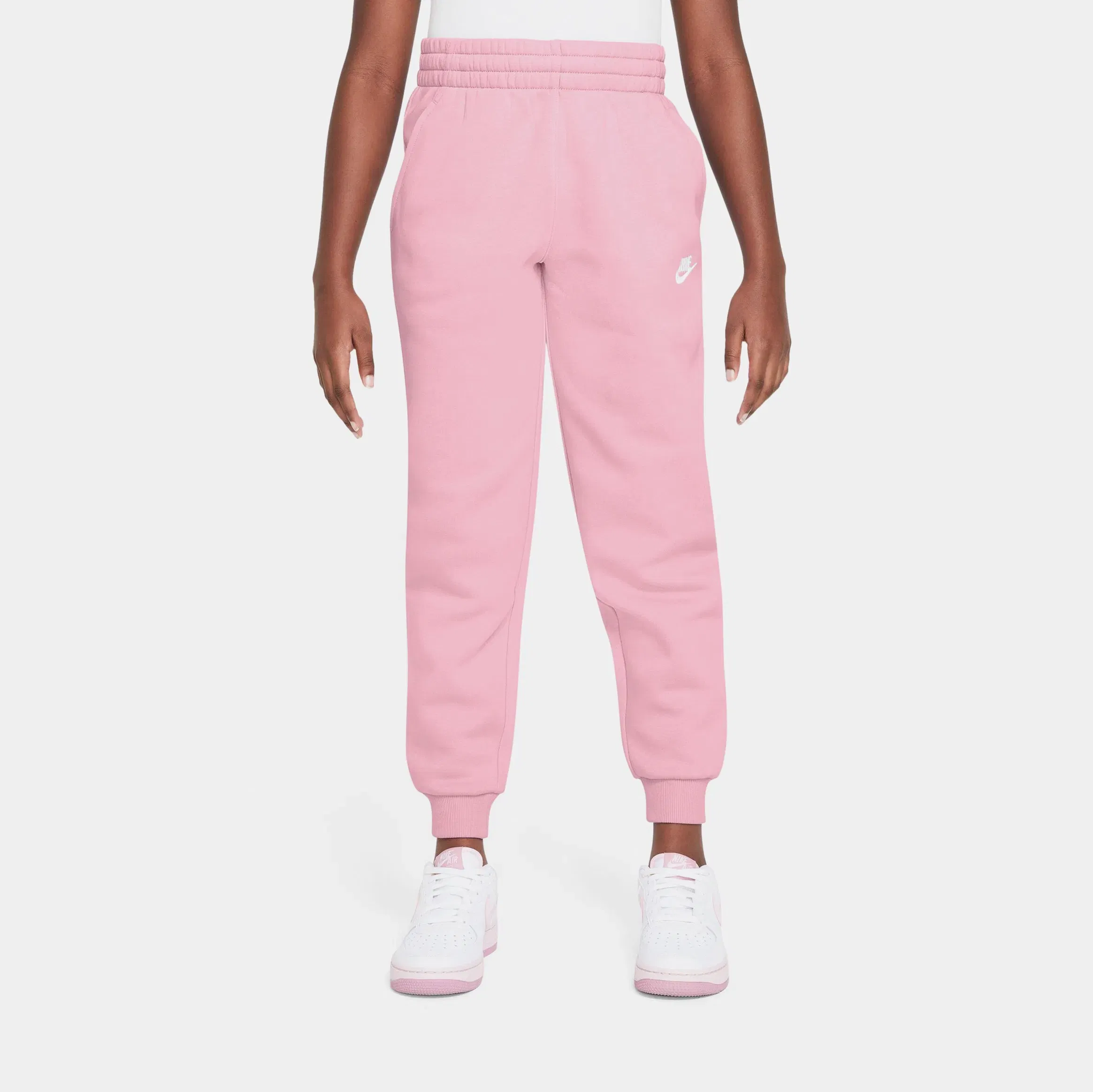 Nike NSW Club Fleece Grade School Joggers (Medium Soft Pink/White)