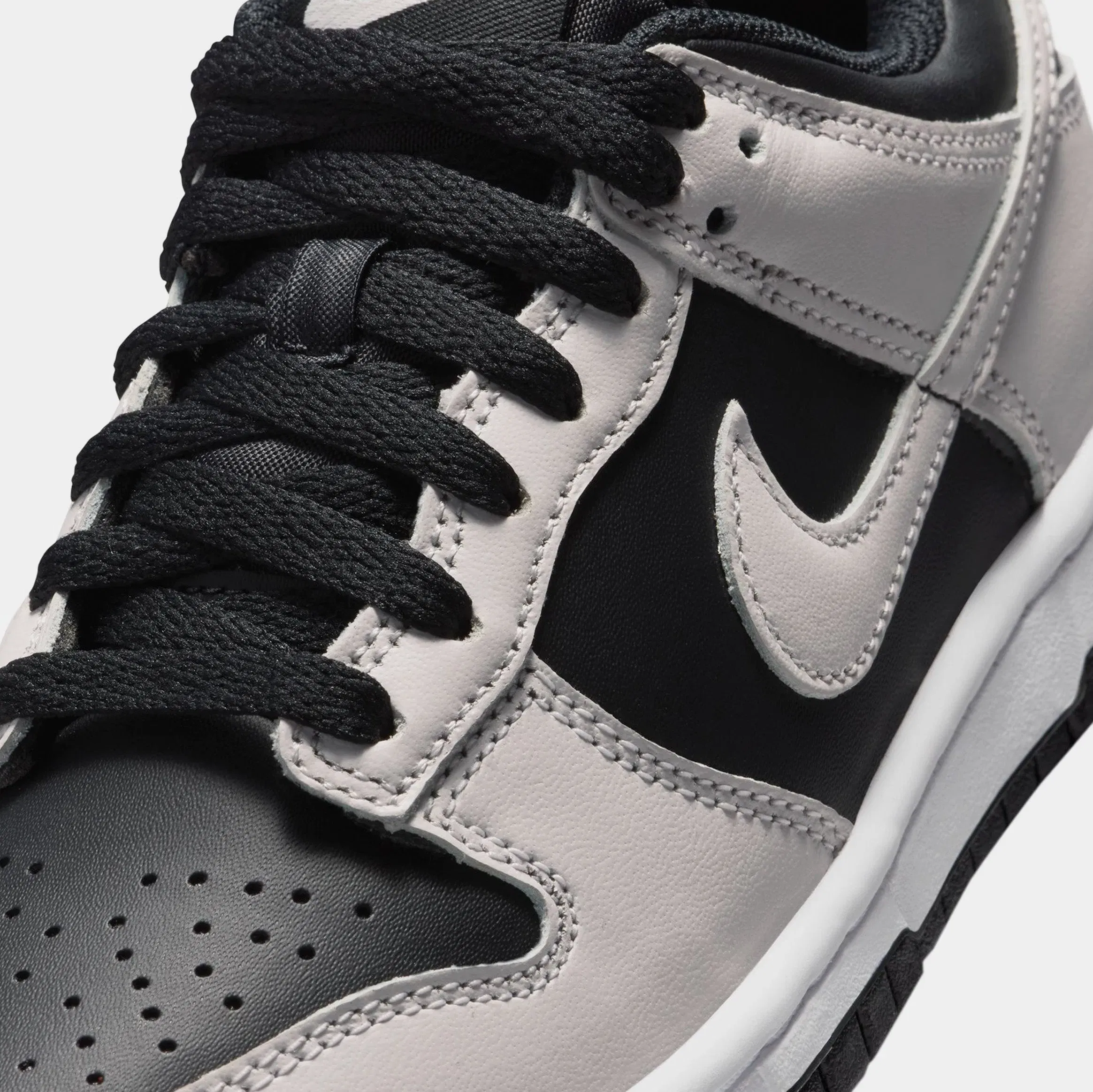 Nike Dunk Low Grade School Lifestyle Shoes (Black/Platinum Tint/White)