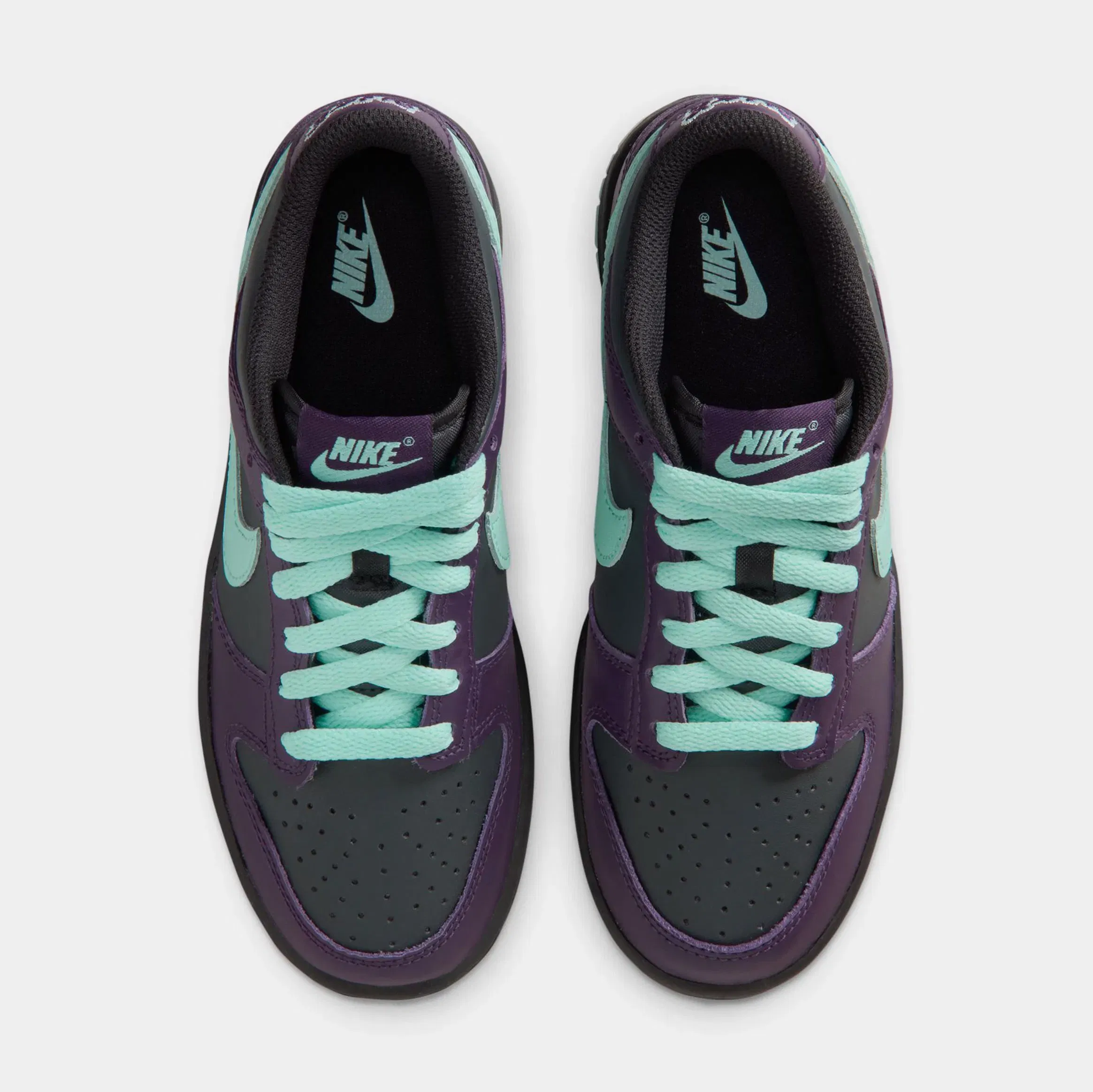 Nike Dunk Low Retro Halloween Grade School Lifestyle Shoes (Dark Smoke Grey/Artisan Teal/Grand Purple)