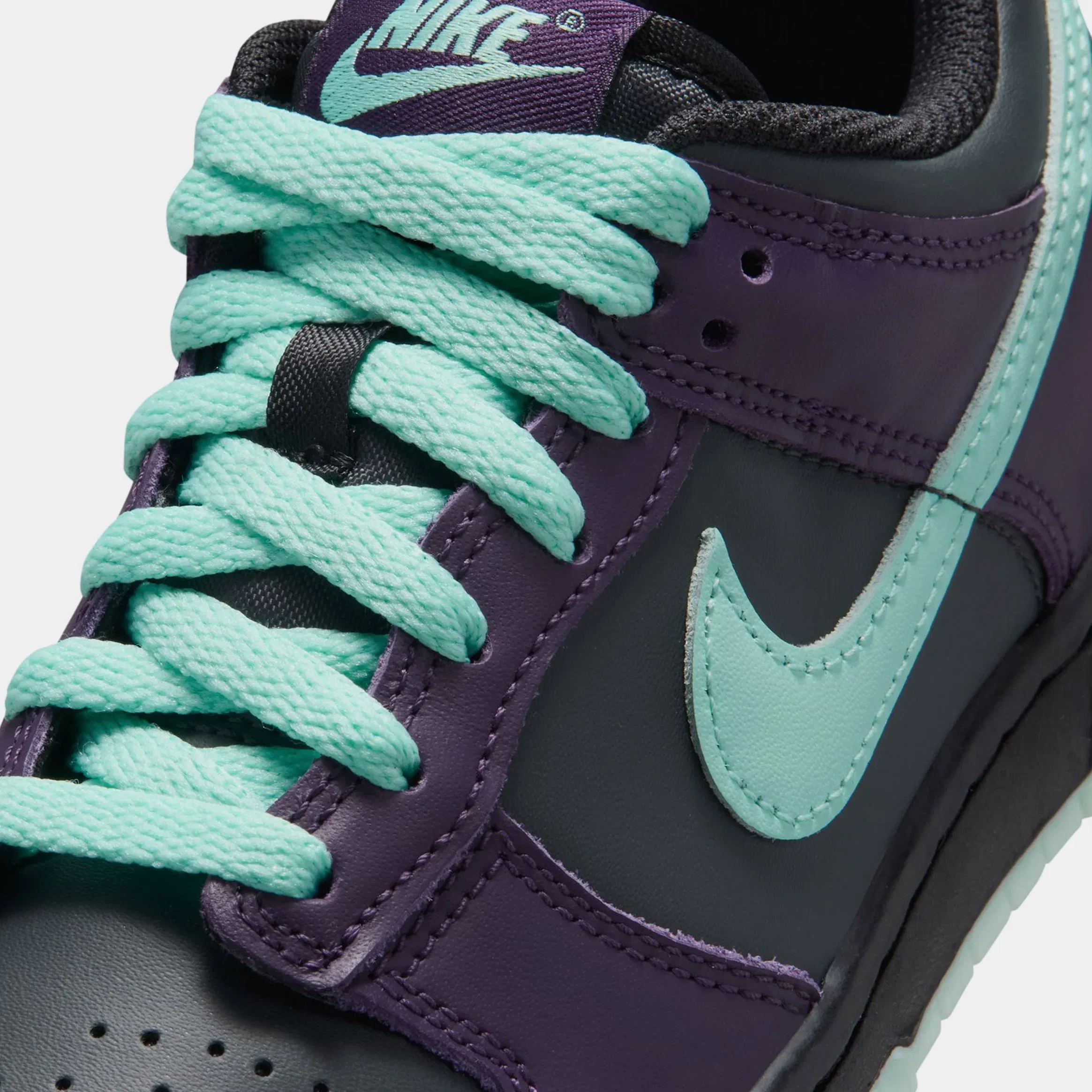 Nike Dunk Low Retro Halloween Grade School Lifestyle Shoes (Dark Smoke Grey/Artisan Teal/Grand Purple)