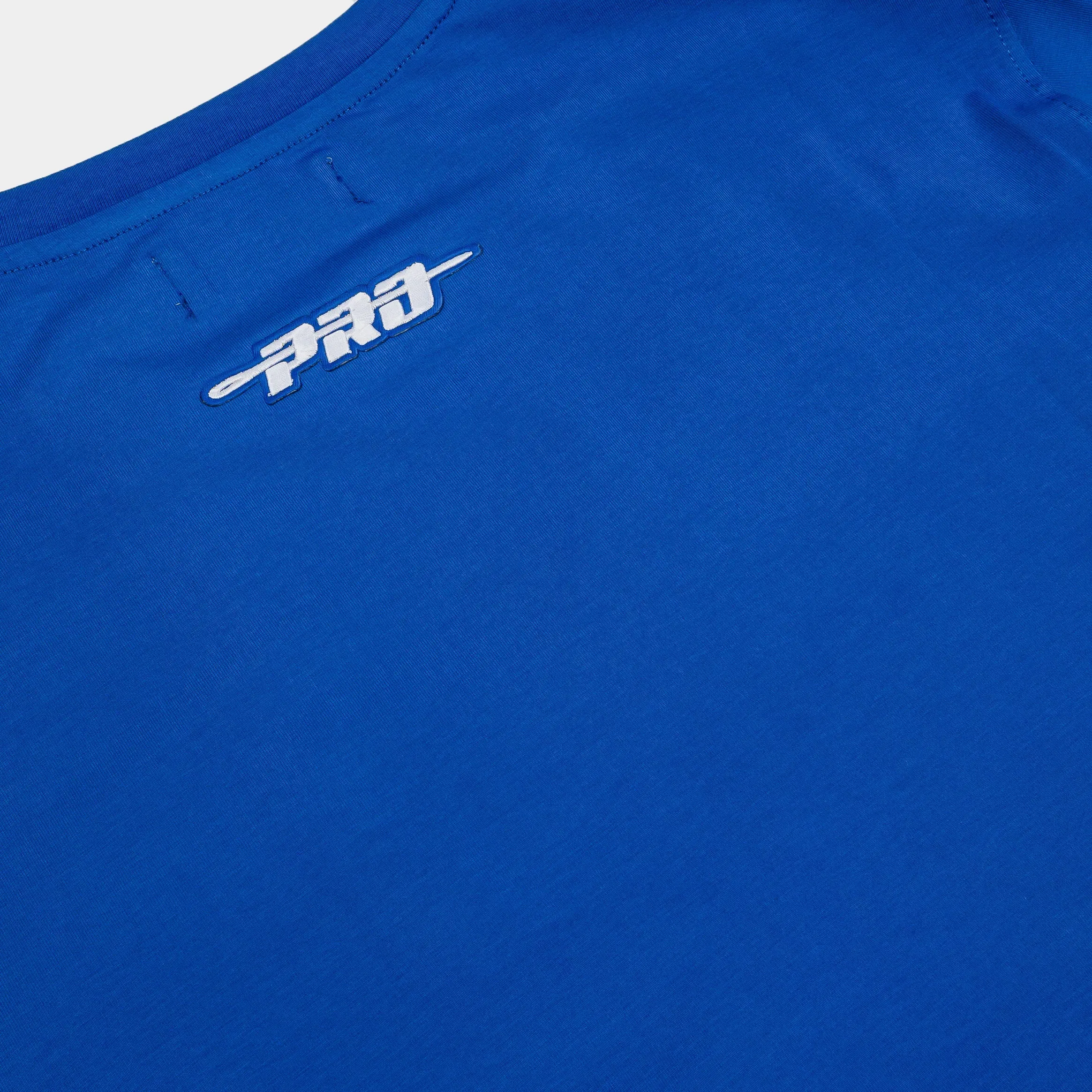 PRO STANDARD Texas Rangers Team Badge Mens Short Sleeve Shirt (Blue/Orange)