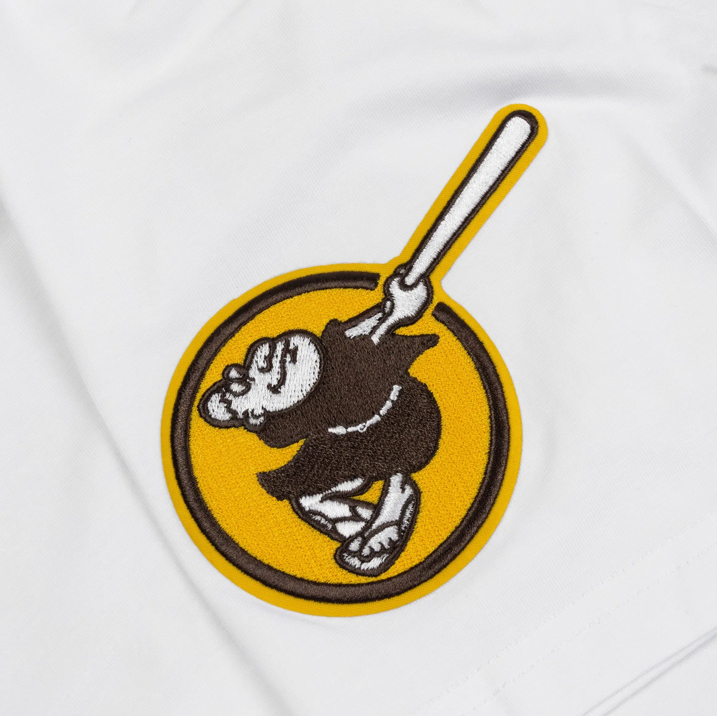 PRO STANDARD San Diego Padres Team Badge Mens Short Sleeve Shirt (White/Yellow)