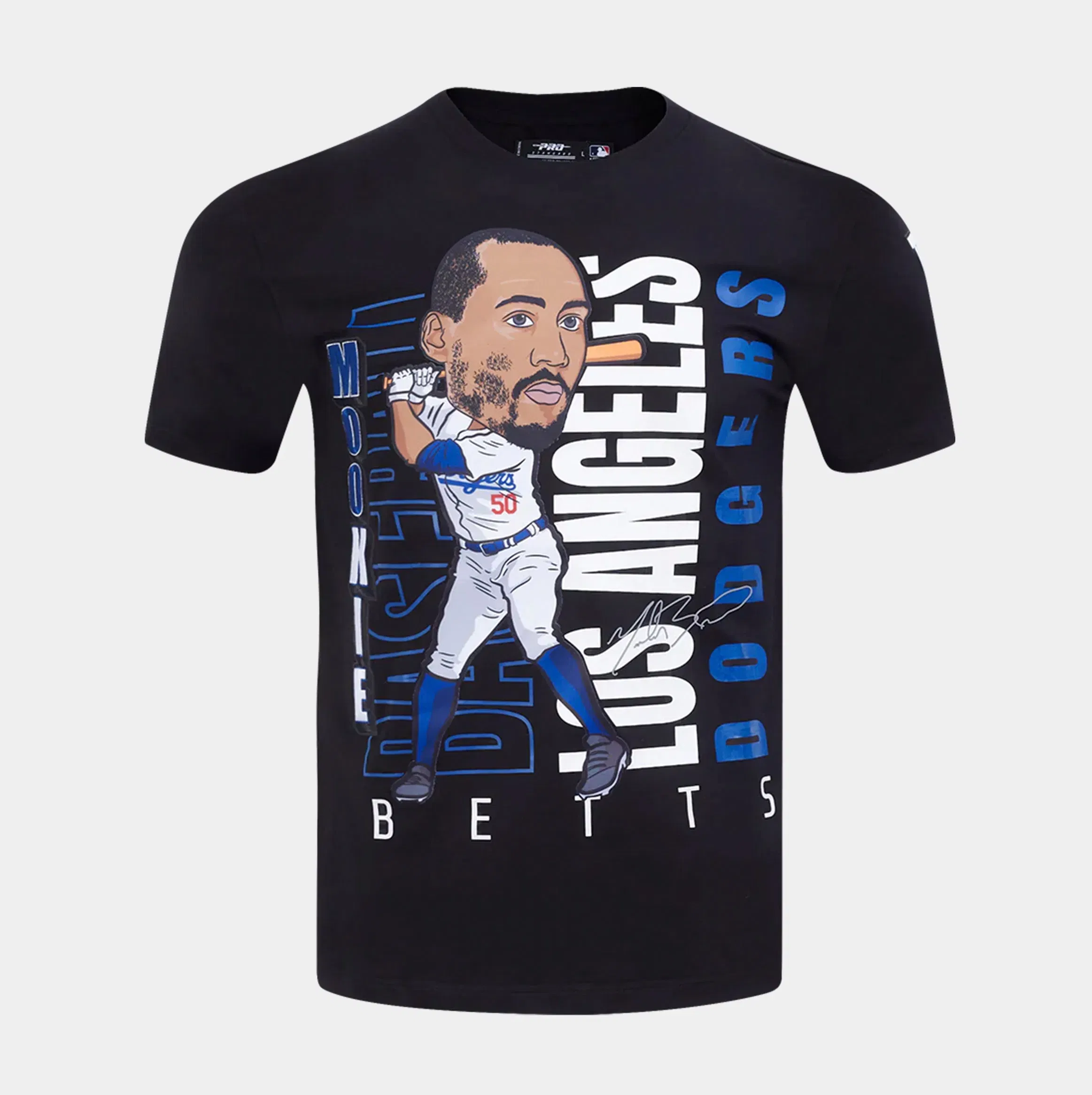 PRO STANDARD Los Angeles Dodgers Mookie Betts #50 Mens Short Sleeve Shirt (Black/Blue/White)