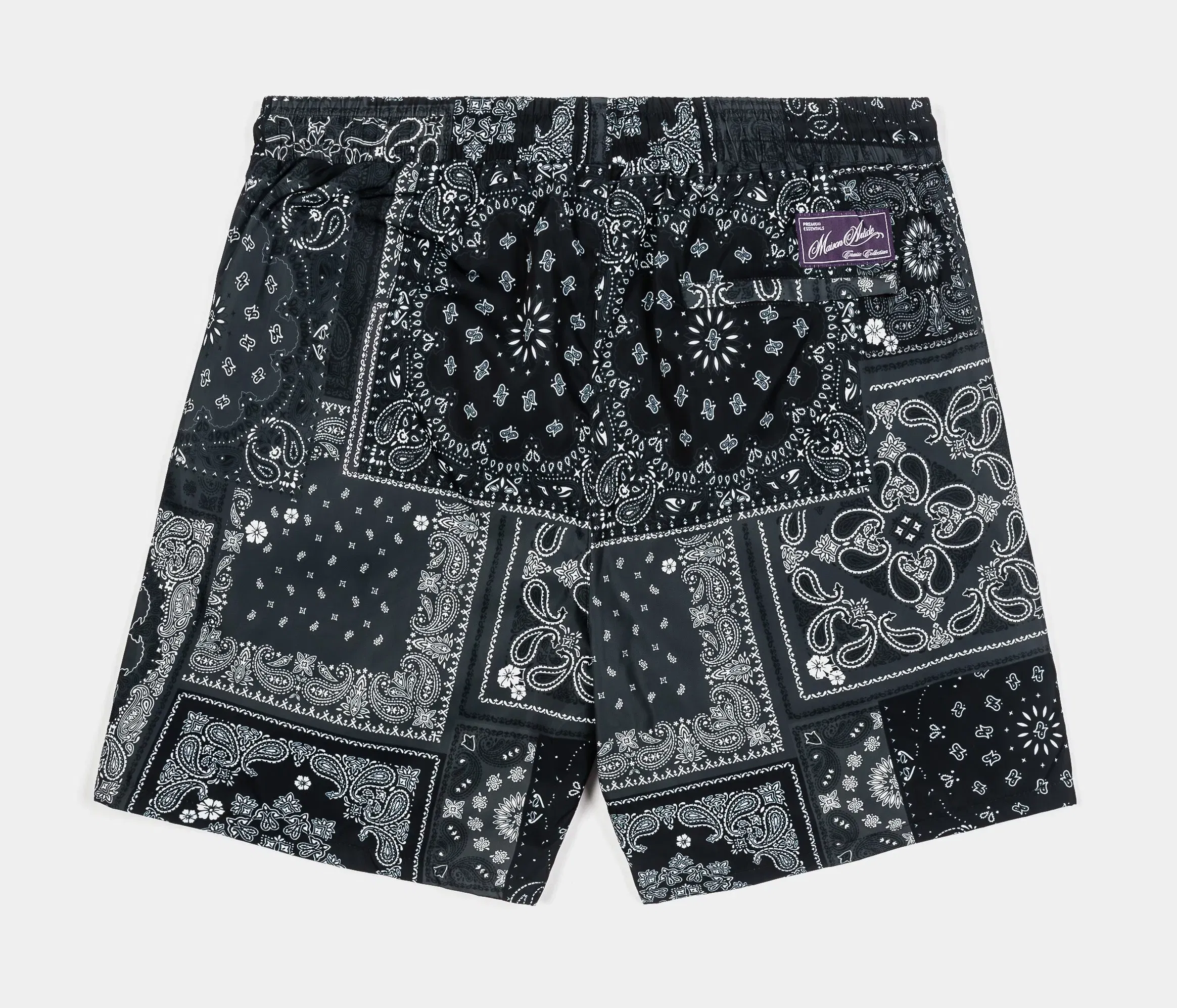 MAISON ARTICLE Paisley Tonal Hybrid Mens Shorts (Black/Grey)