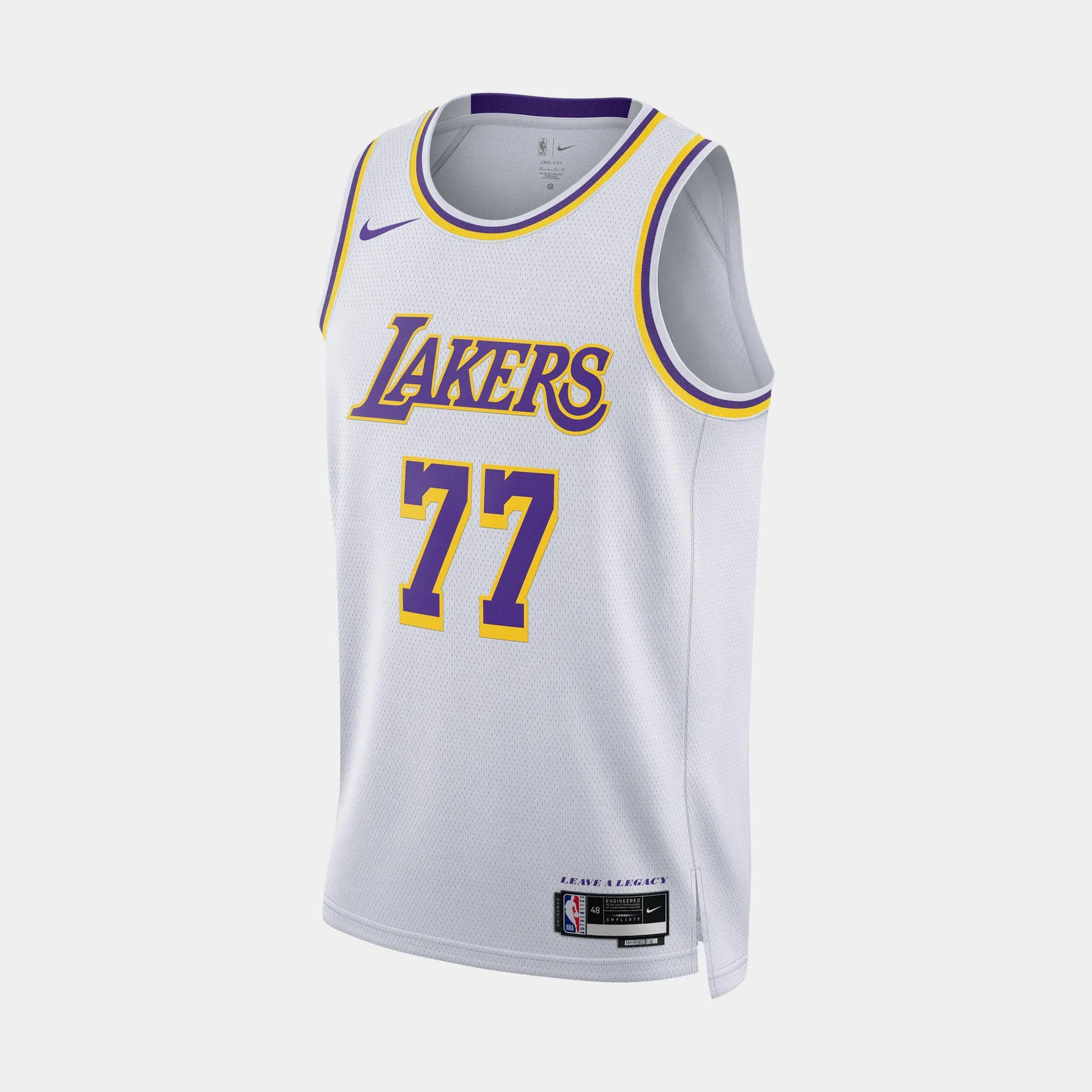 Nike Los Angeles Lakers Association Edition Dri Fit Authentic Mens Jersey (White/Doncic Luka)