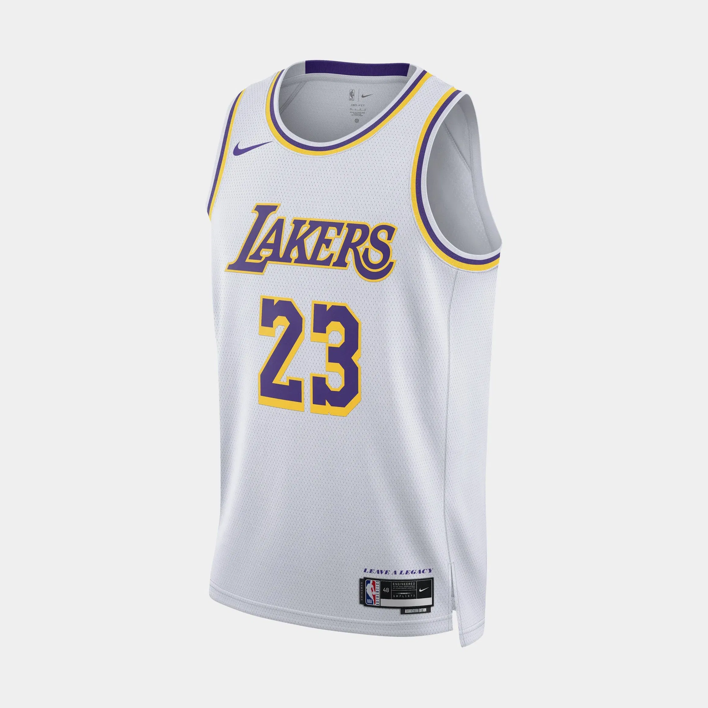 Nike LeBron James Los Angeles Lakers 2022/23 Association Edition Dri Fit Mens Jersey (White)