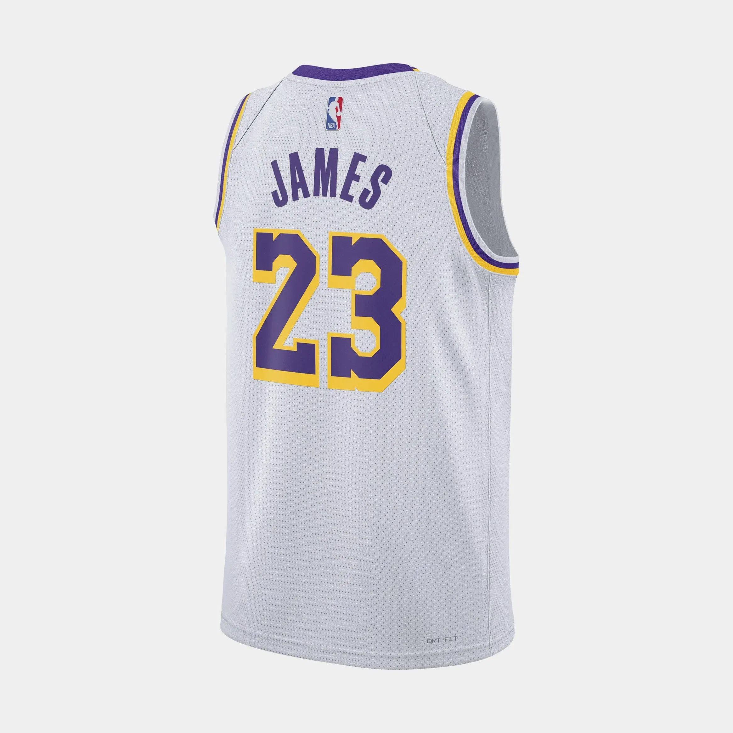 Nike LeBron James Los Angeles Lakers 2022/23 Association Edition Dri Fit Mens Jersey (White)