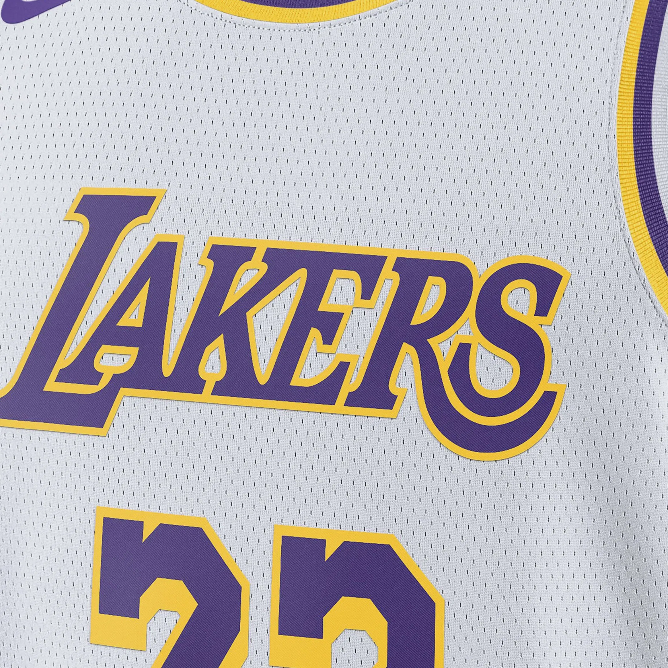 Nike LeBron James Los Angeles Lakers 2022/23 Association Edition Dri Fit Mens Jersey (White)