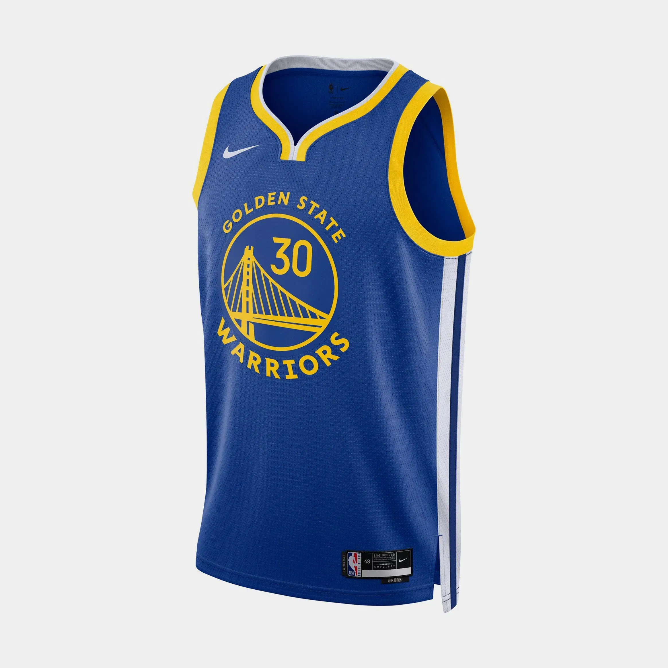 Nike Golden State Warriors Icon Edition Dri Fit Mens Jersey (Rush Blue)