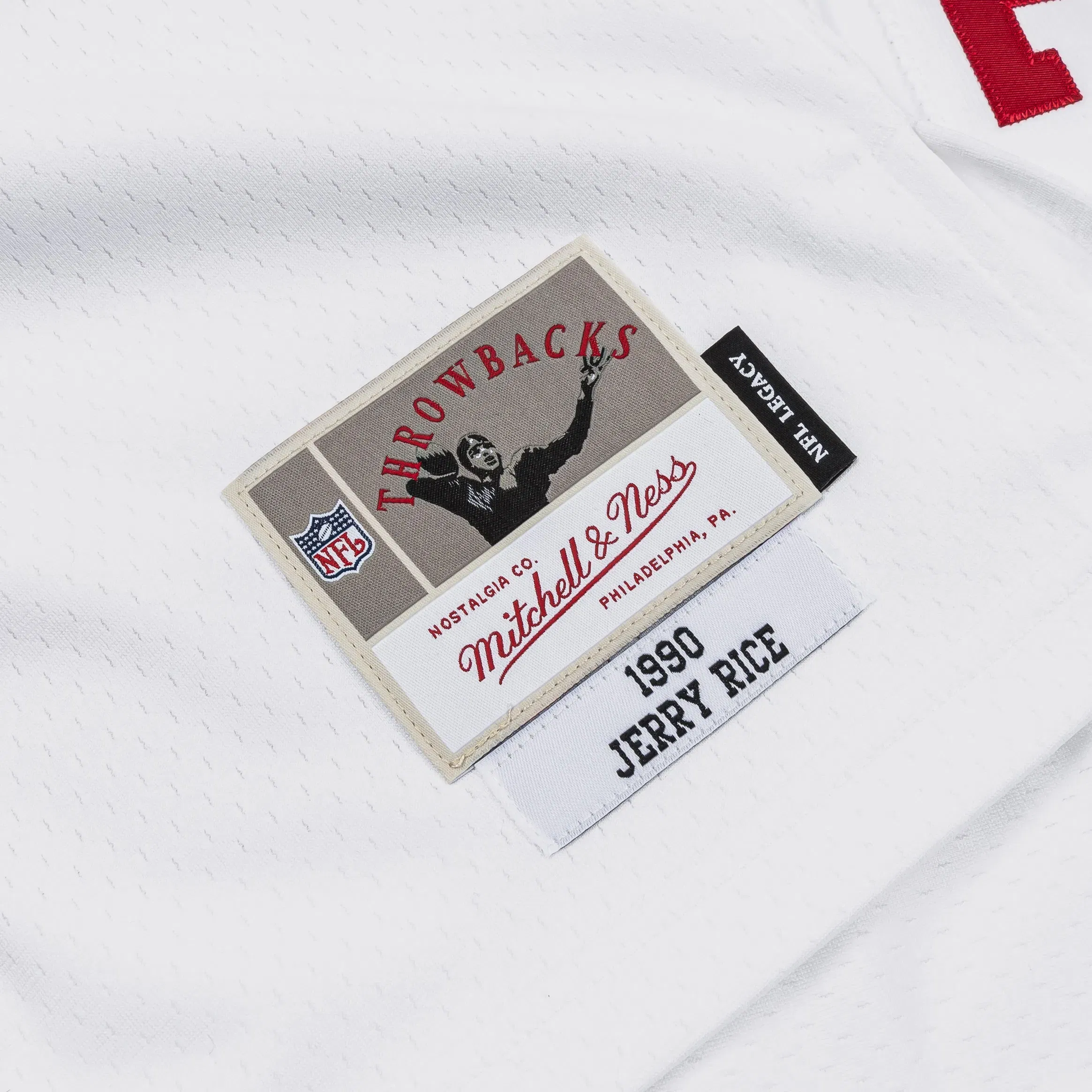 Mitchell & Ness NFL Legacy San Francisco 49ers 1990 Jerry Rice Mens Jersey (White/White/Red)
