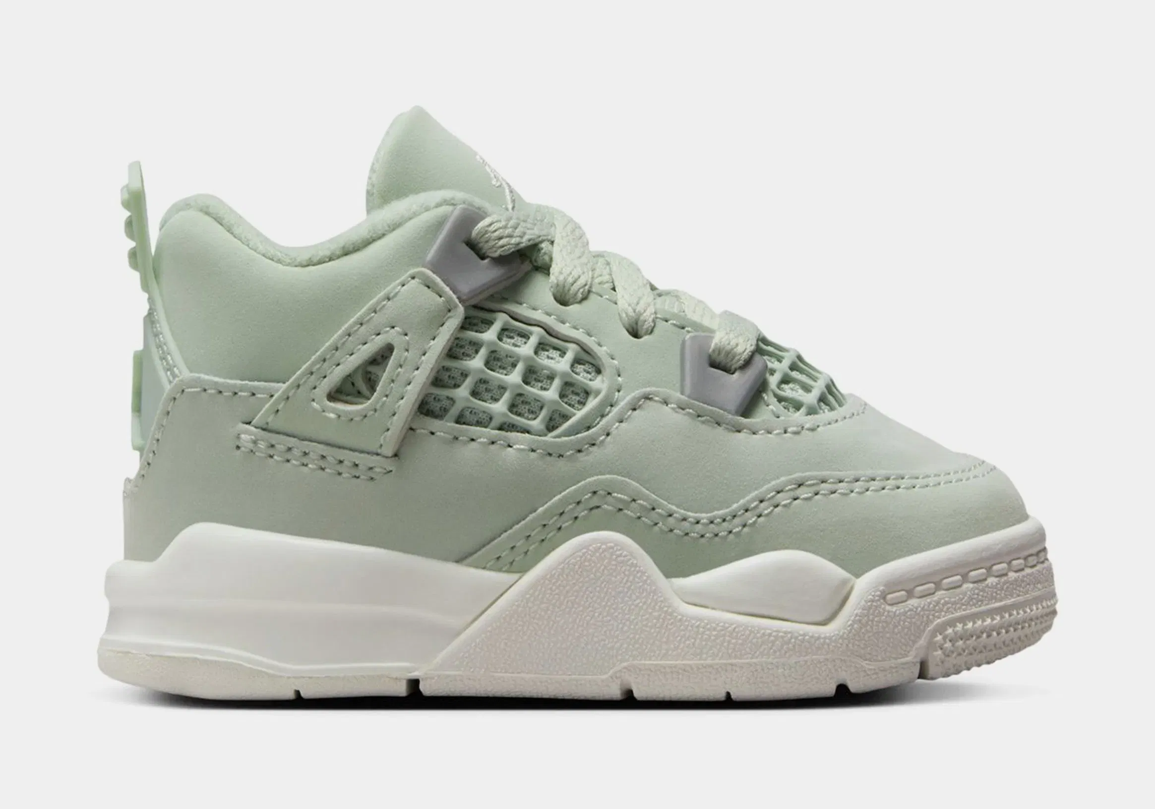 Air Jordan 4 Retro Abundance Infant Toddler Lifestyle Shoes (Seafoam/Sail/Metallic Silver)