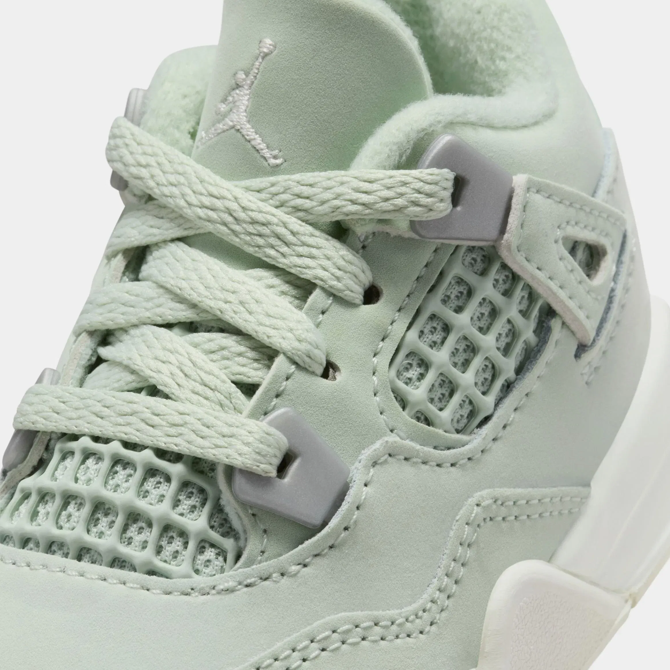 Air Jordan 4 Retro Abundance Infant Toddler Lifestyle Shoes (Seafoam/Sail/Metallic Silver)