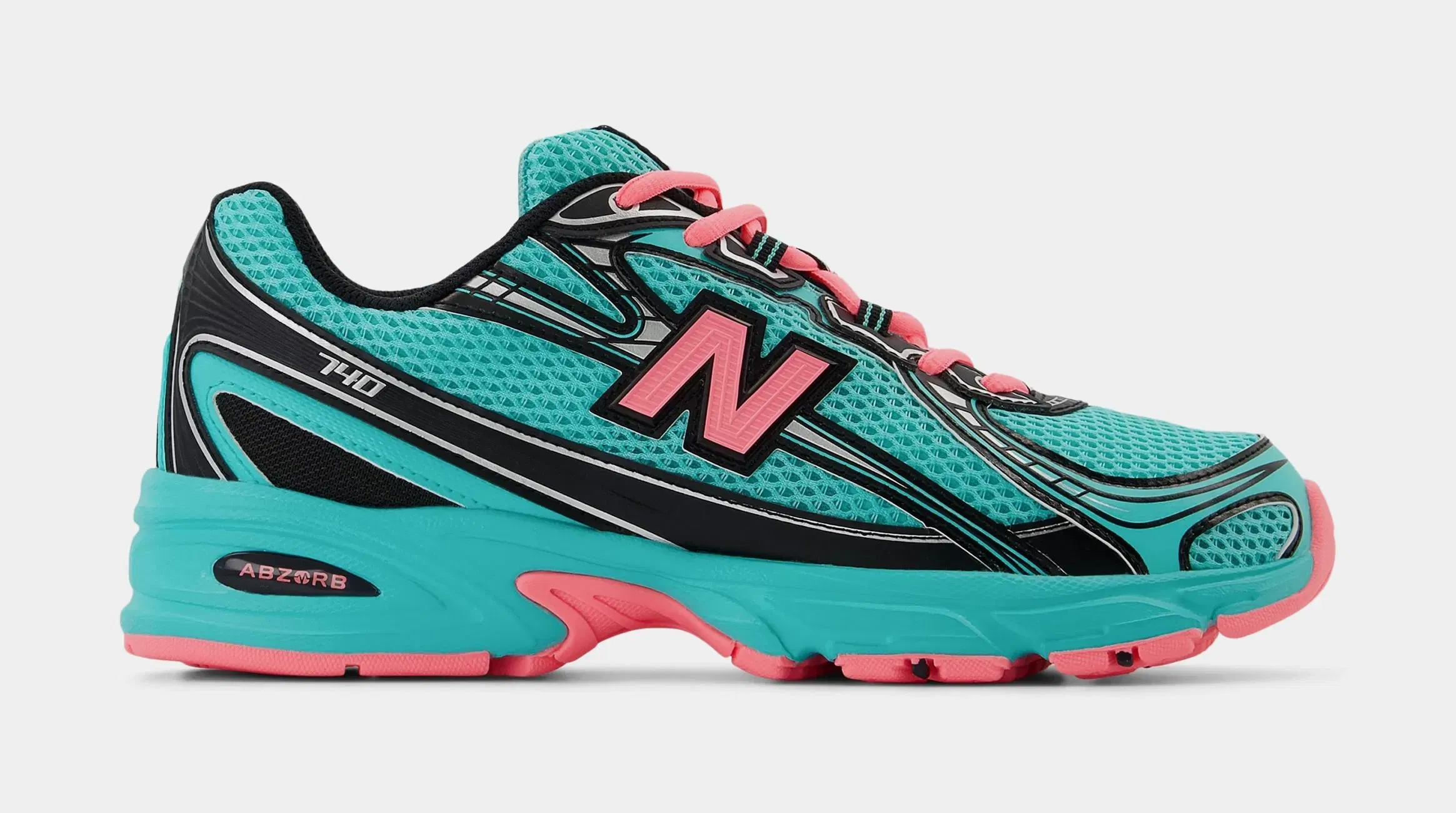 NEWBALANCE 740v2 Mens Running Shoes (Cyber Jade/Black/Pink)