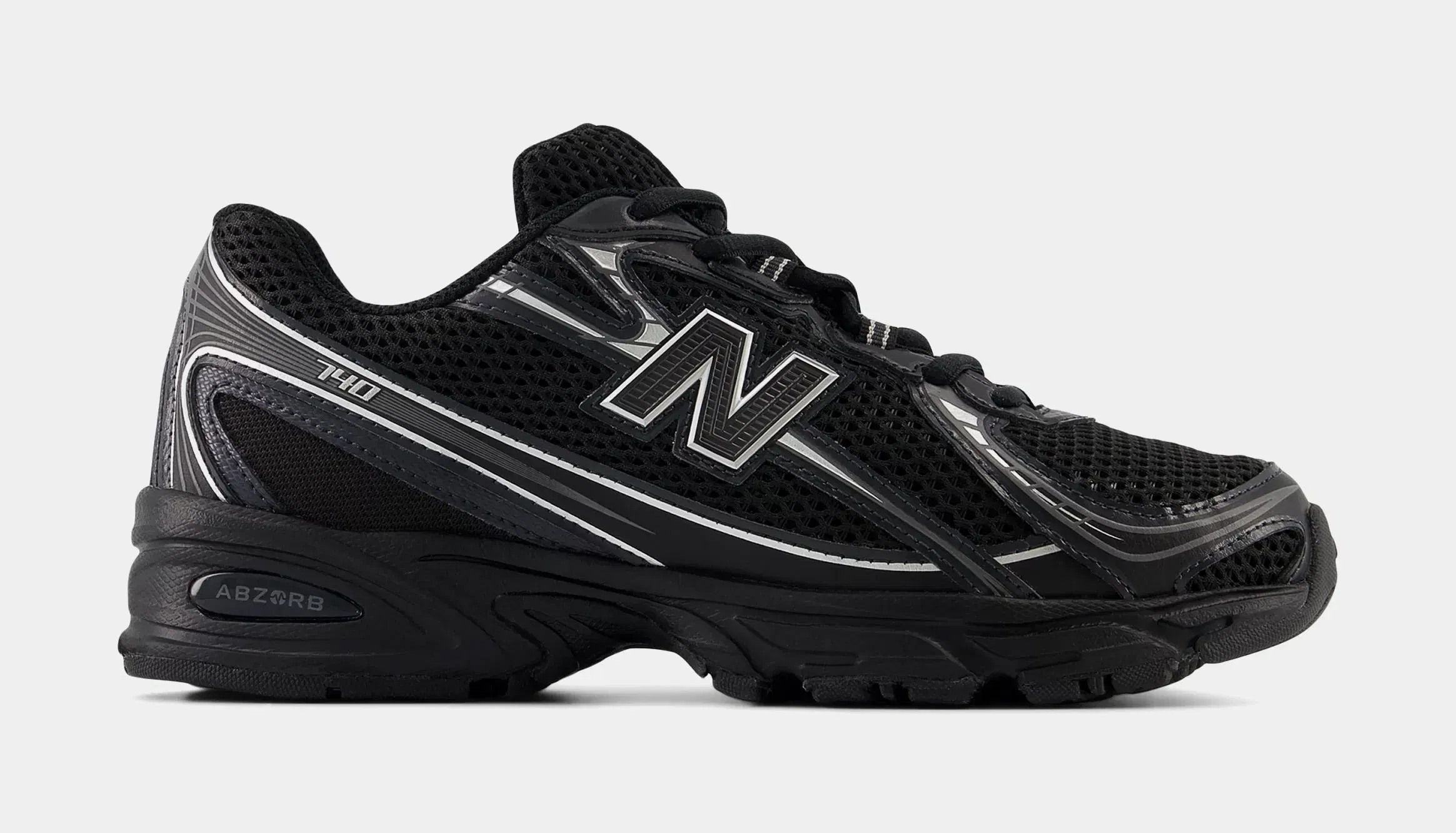 NEWBALANCE 740 Mens Running Shoes (Black/Metallic Silver)