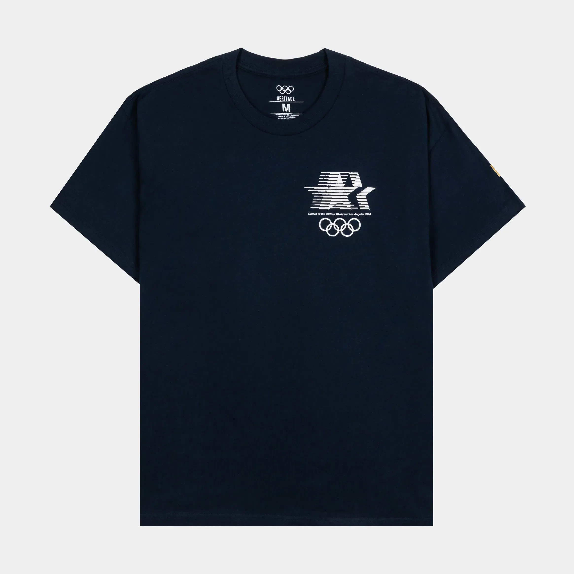 OUTERSTUFF 1984 Los Angeles Emblem Flag Mens Short Sleeve Shirt (Navy/White)
