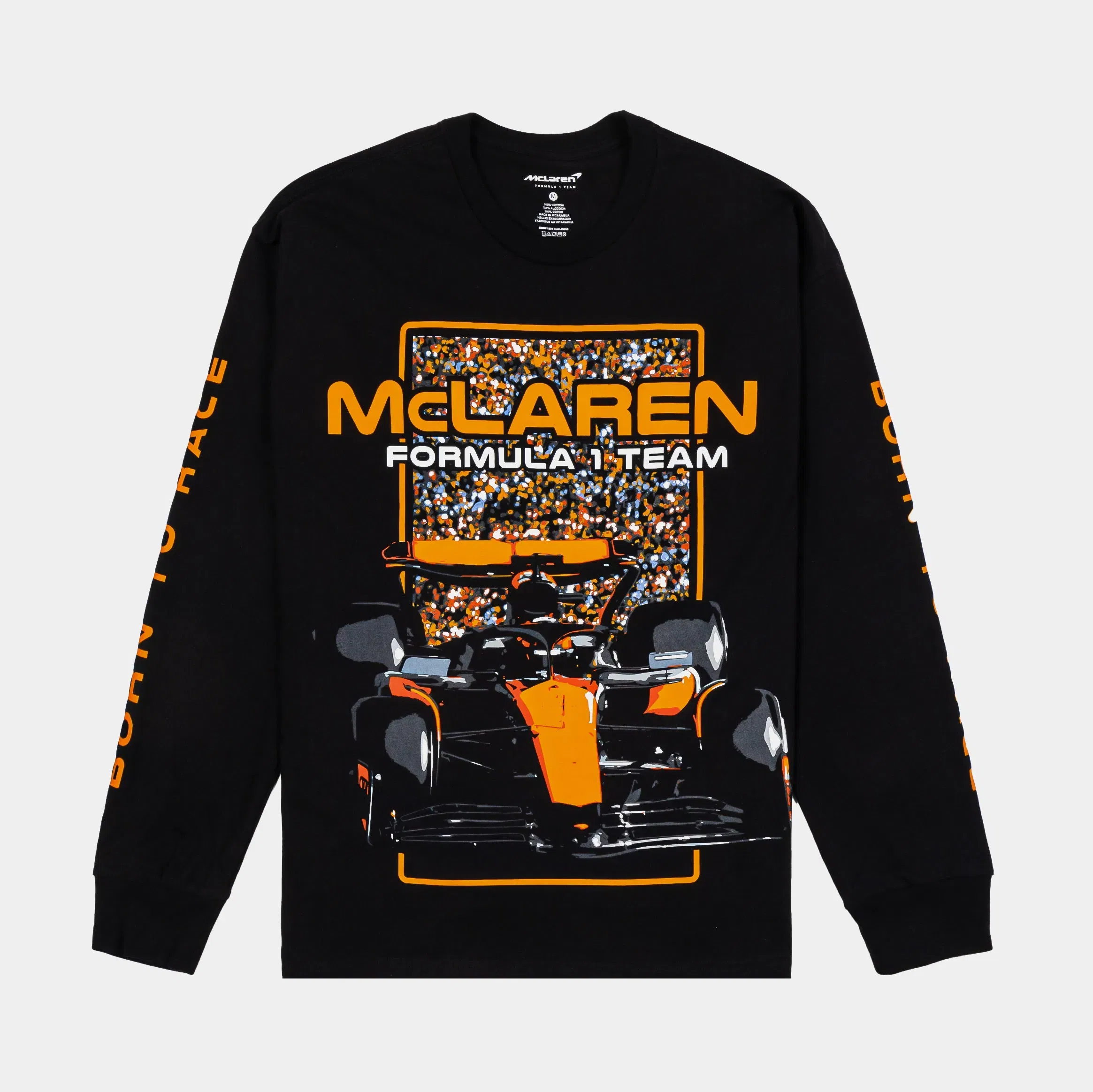 OUTERSTUFF McLaren Formula 1 Team Mens Long Sleeve Shirt (Black/ Papaya Orange)