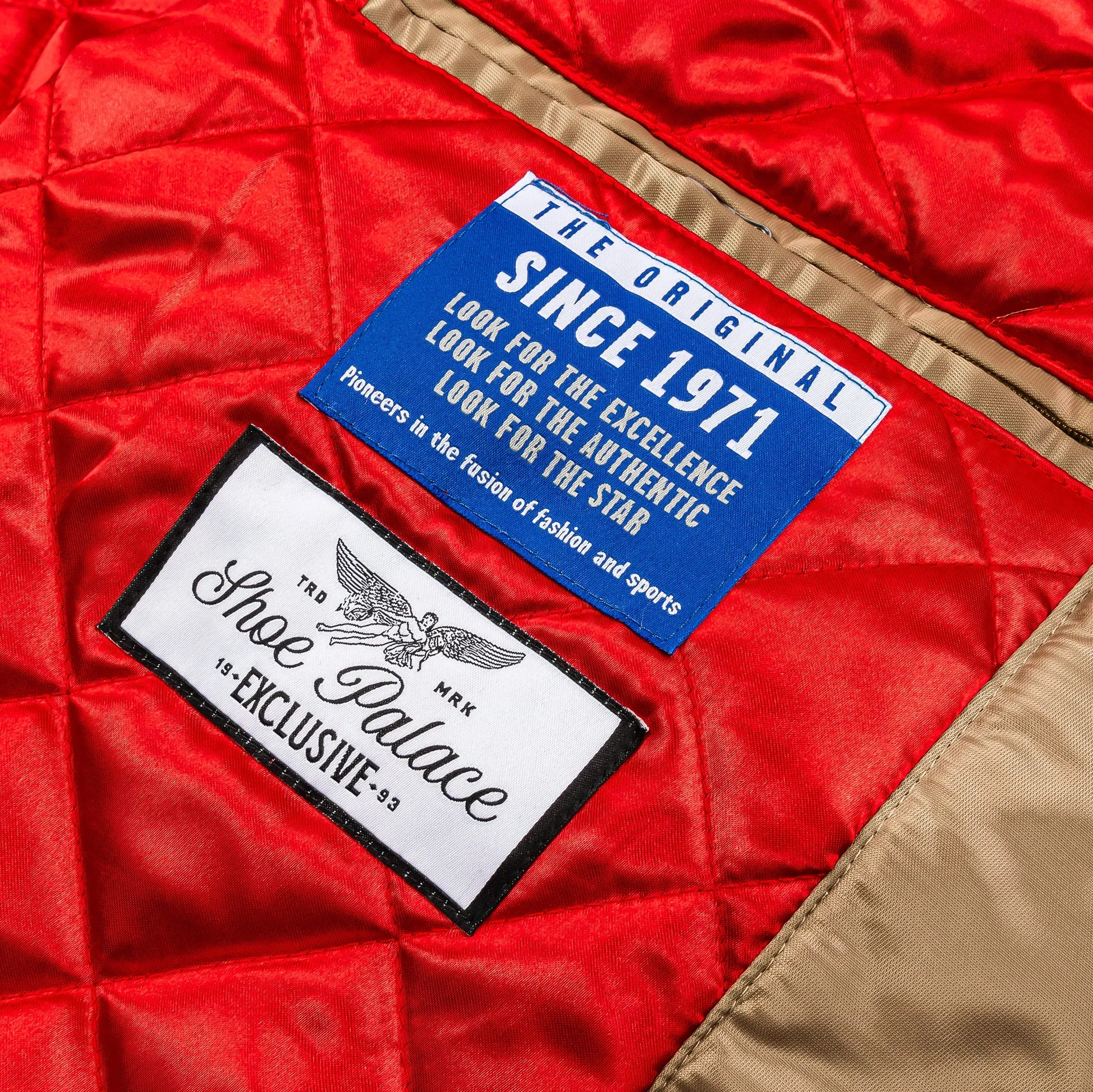 GIII/STARTER Shoe Palace Exclusive 49ers Satin Varsity Mens Jacket (Gold/Red)
