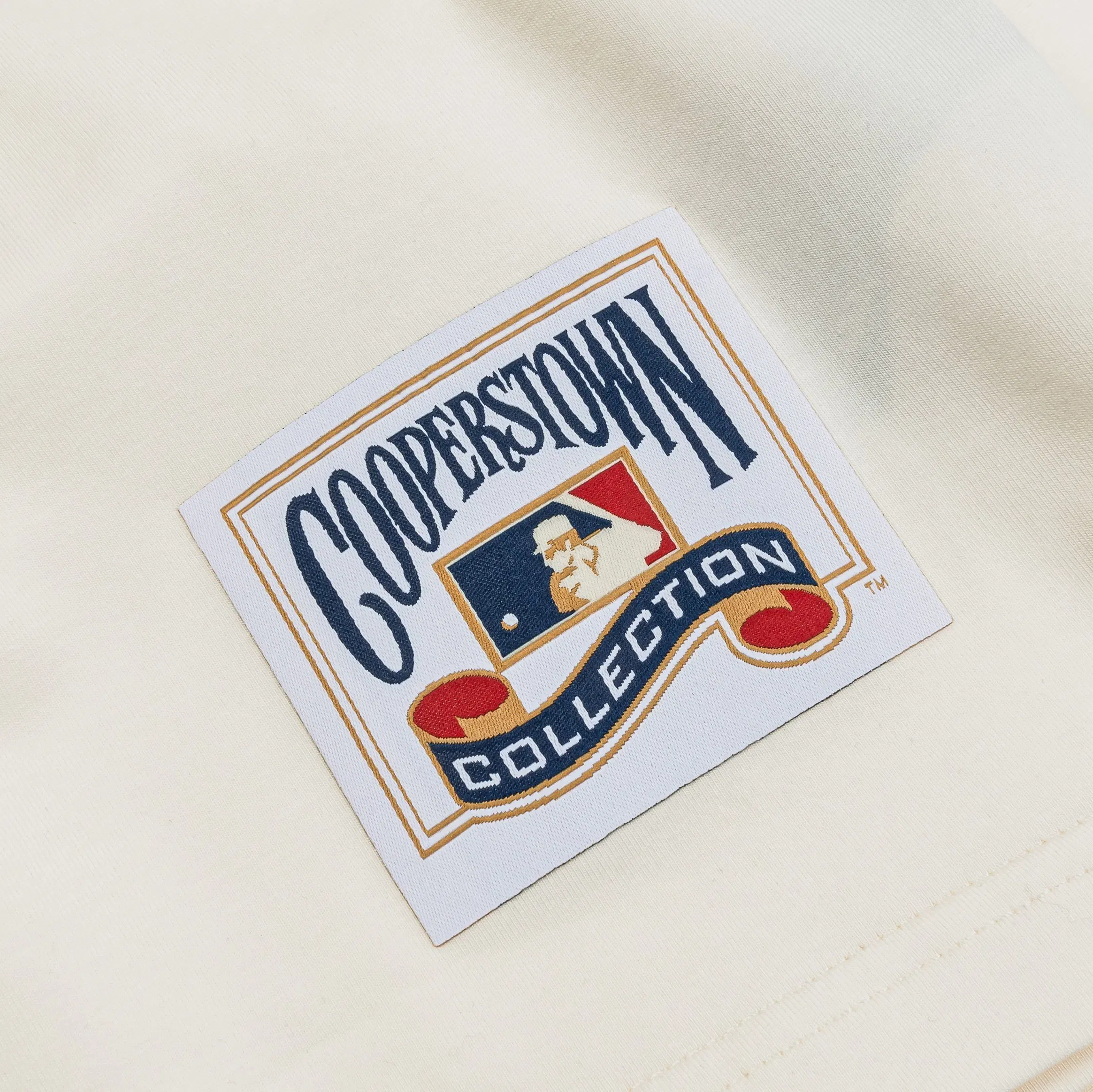 PRO STANDARD Los Angeles Dodgers Retro Ringer Mens Short Sleeve Shirt (Beige/Blue)