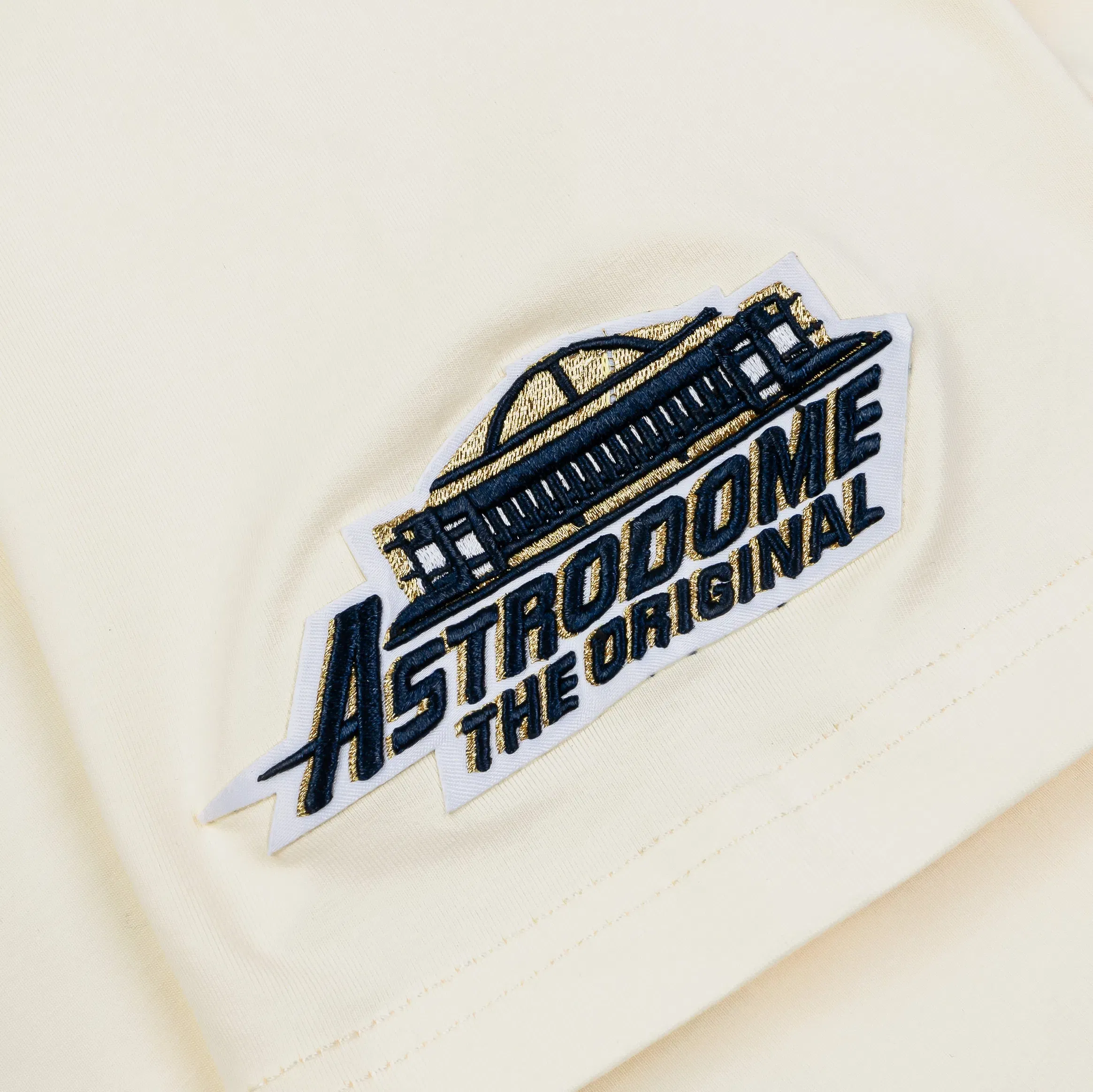 PRO STANDARD Houston Astros Retro Cascade Ringer Mens Short Sleeve Shirt (Beige/Black)