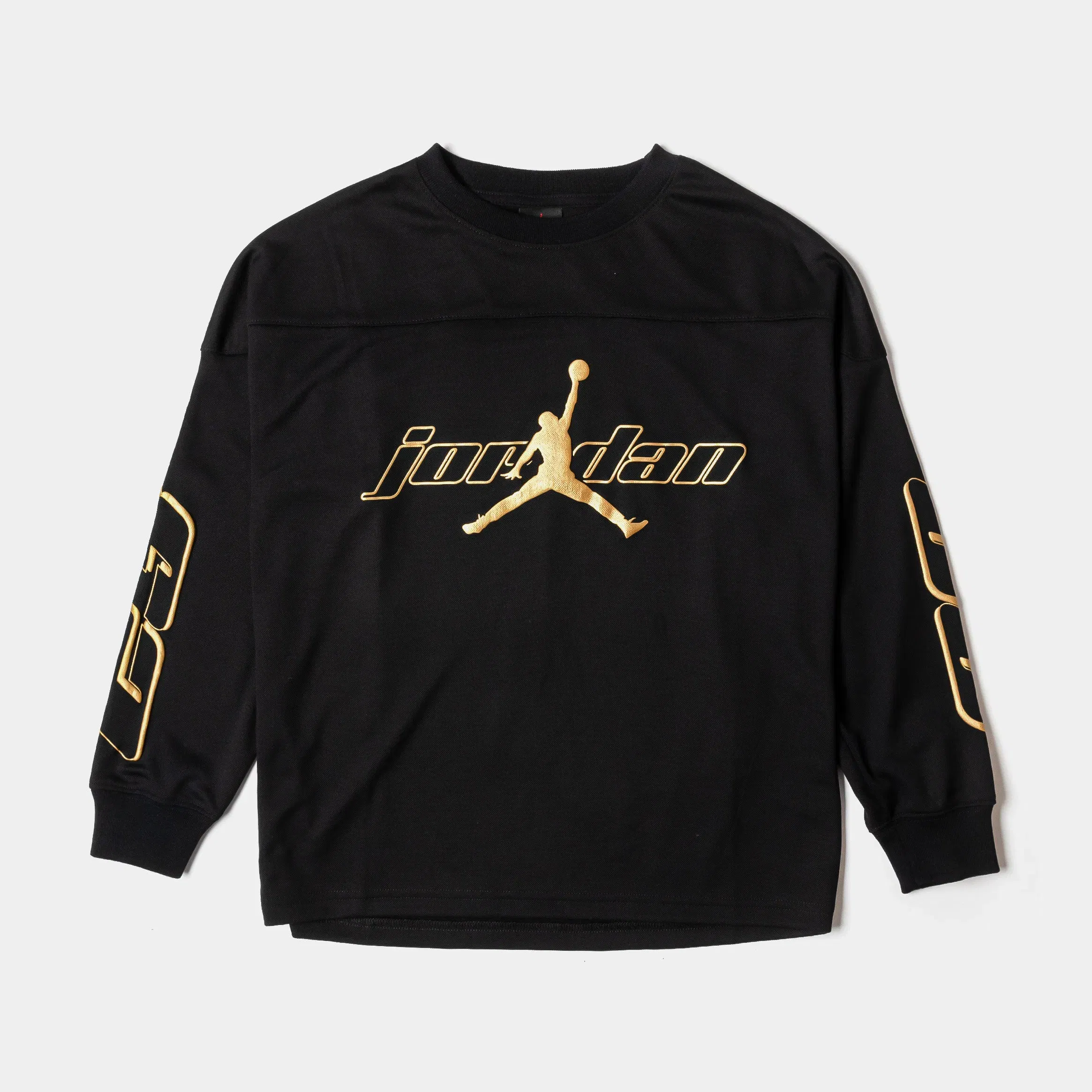 Air Jordan Mountainside Dri Fit Long Sleeve Grade School Jersey (Black/Gold)