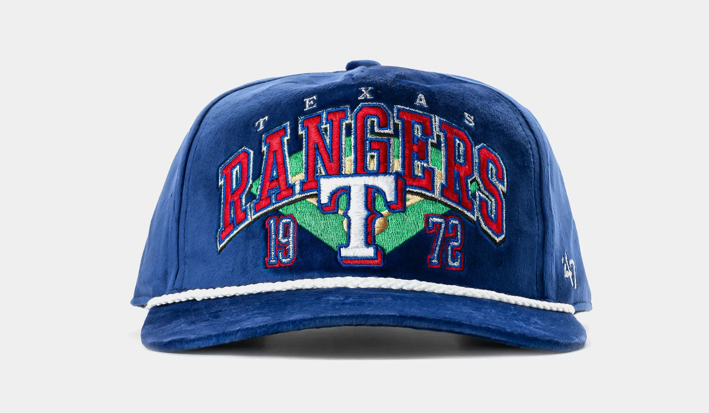 47 BRAND Texas Rangers Go Big Hitch Snapback Mens Hat (Blue/Red)