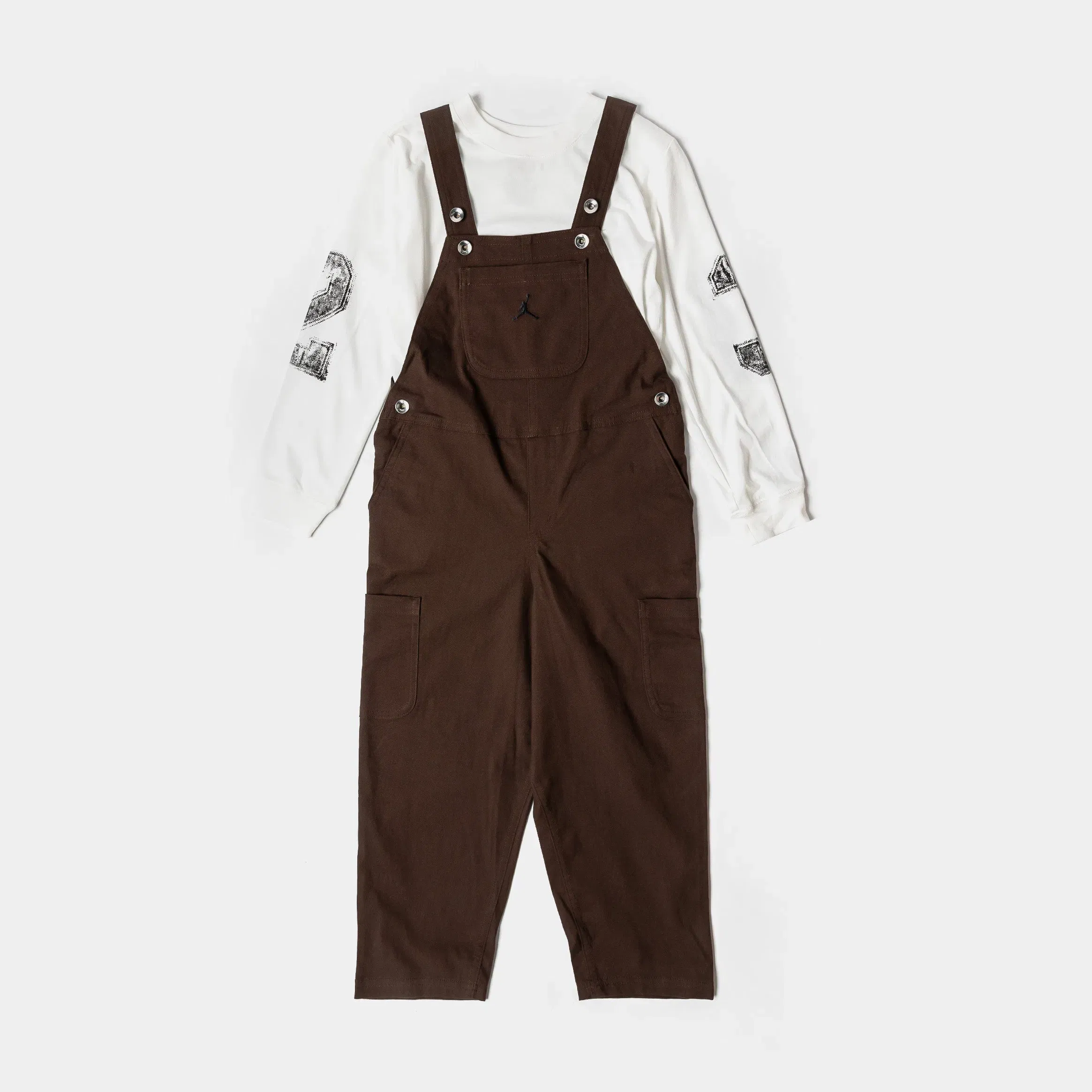 Air Jordan MVP 2-Piece Overalls Preschool Set (Baroque Brown)