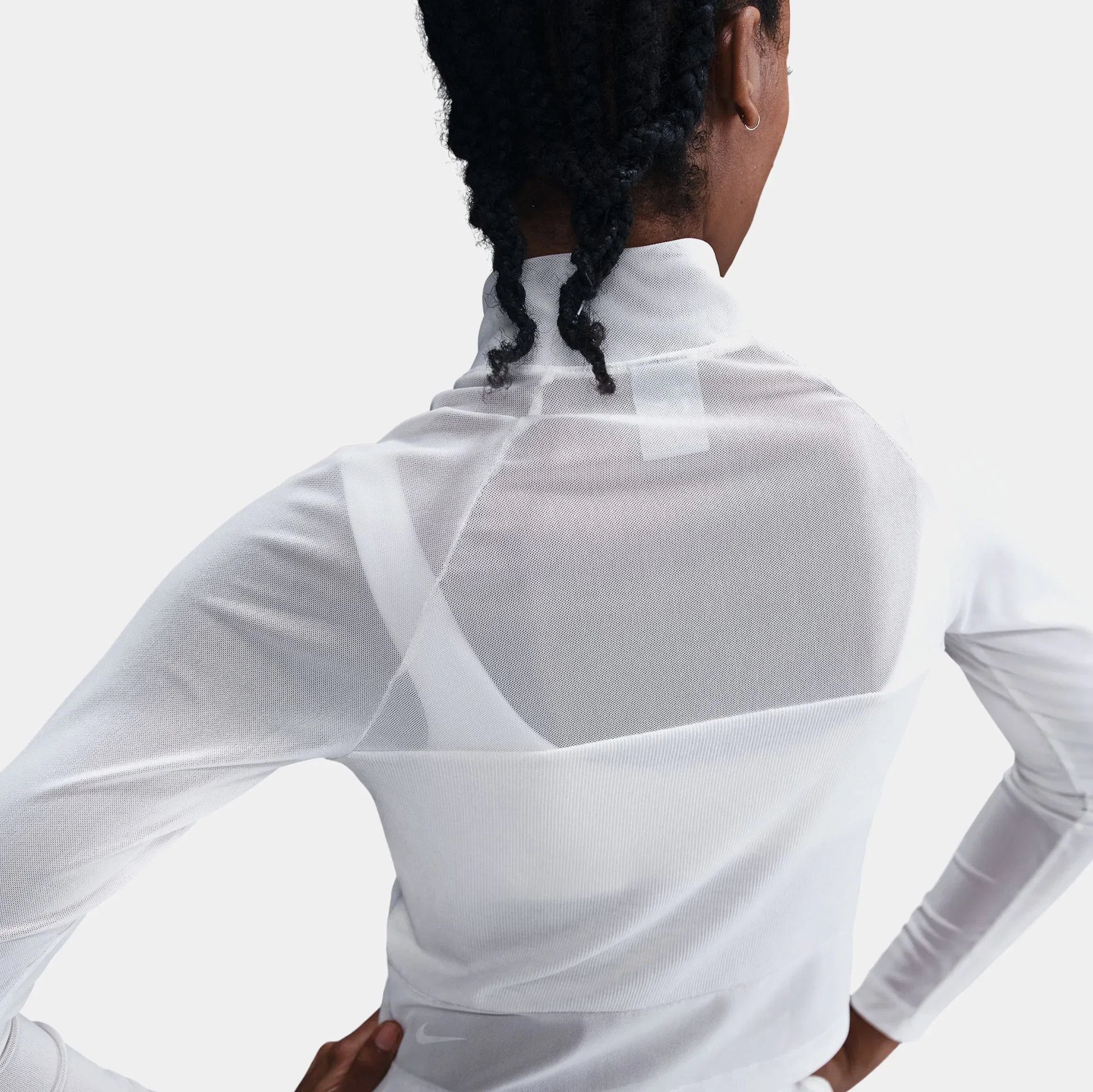 Nike Kobe Cropped Womens Long Sleeve Shirt (Beige/Black)