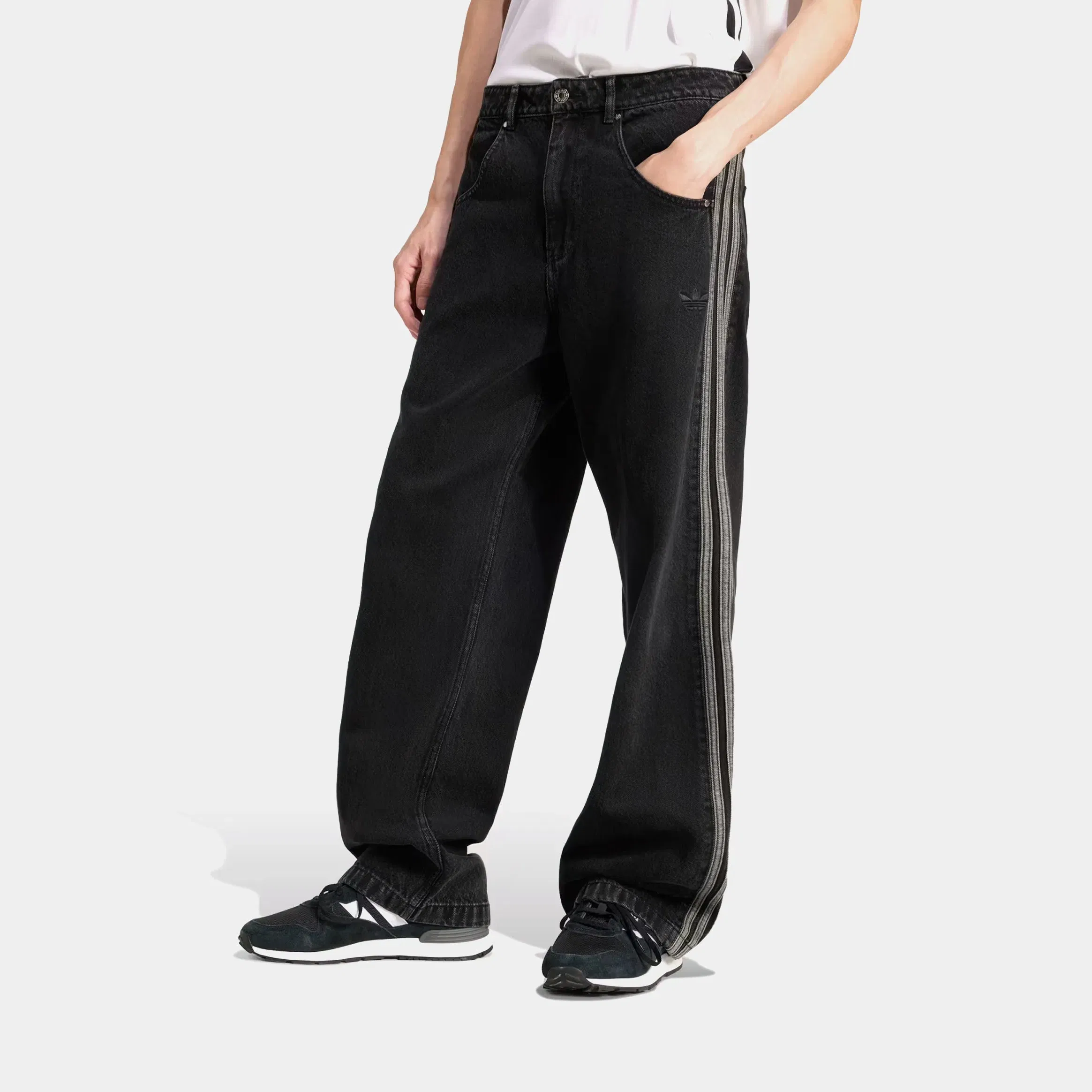 adidas Adicolor Denim Firebird Mens Pants (True Black Denim)