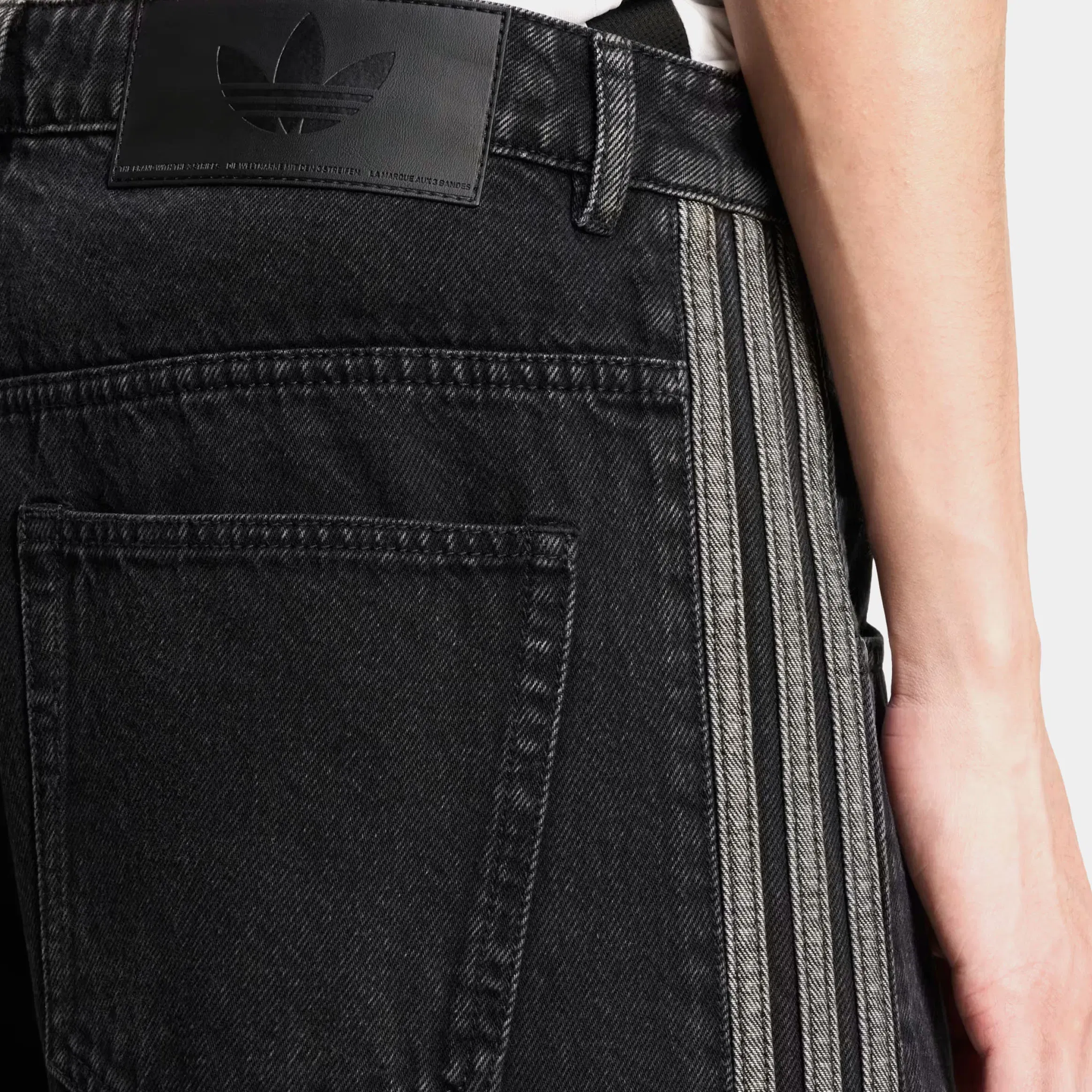 adidas Adicolor Denim Firebird Mens Pants (True Black Denim)